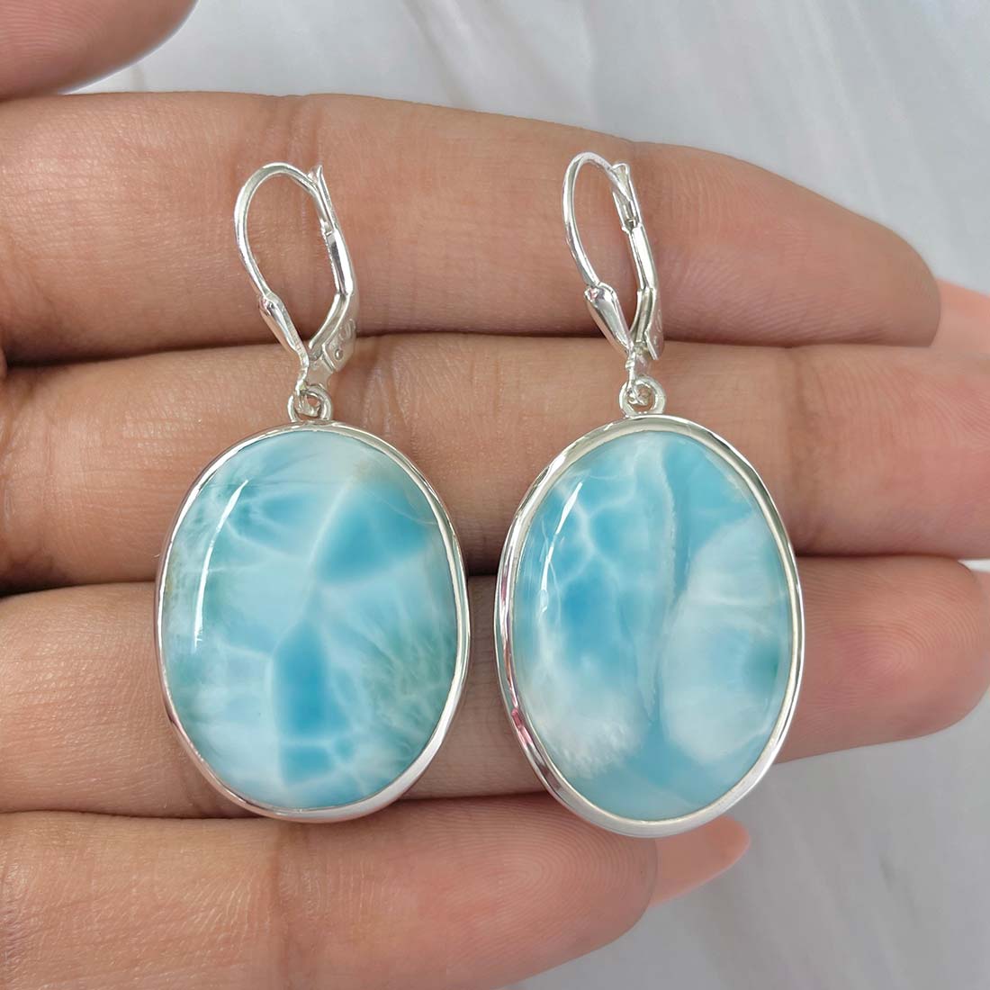 Larimar Earring-(LAR-E-166.)