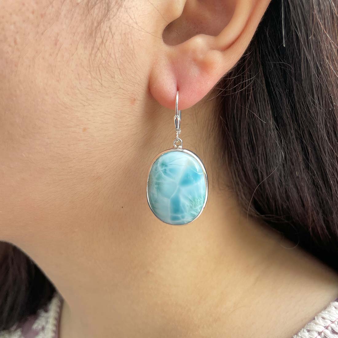 Larimar Earring-(LAR-E-166.)