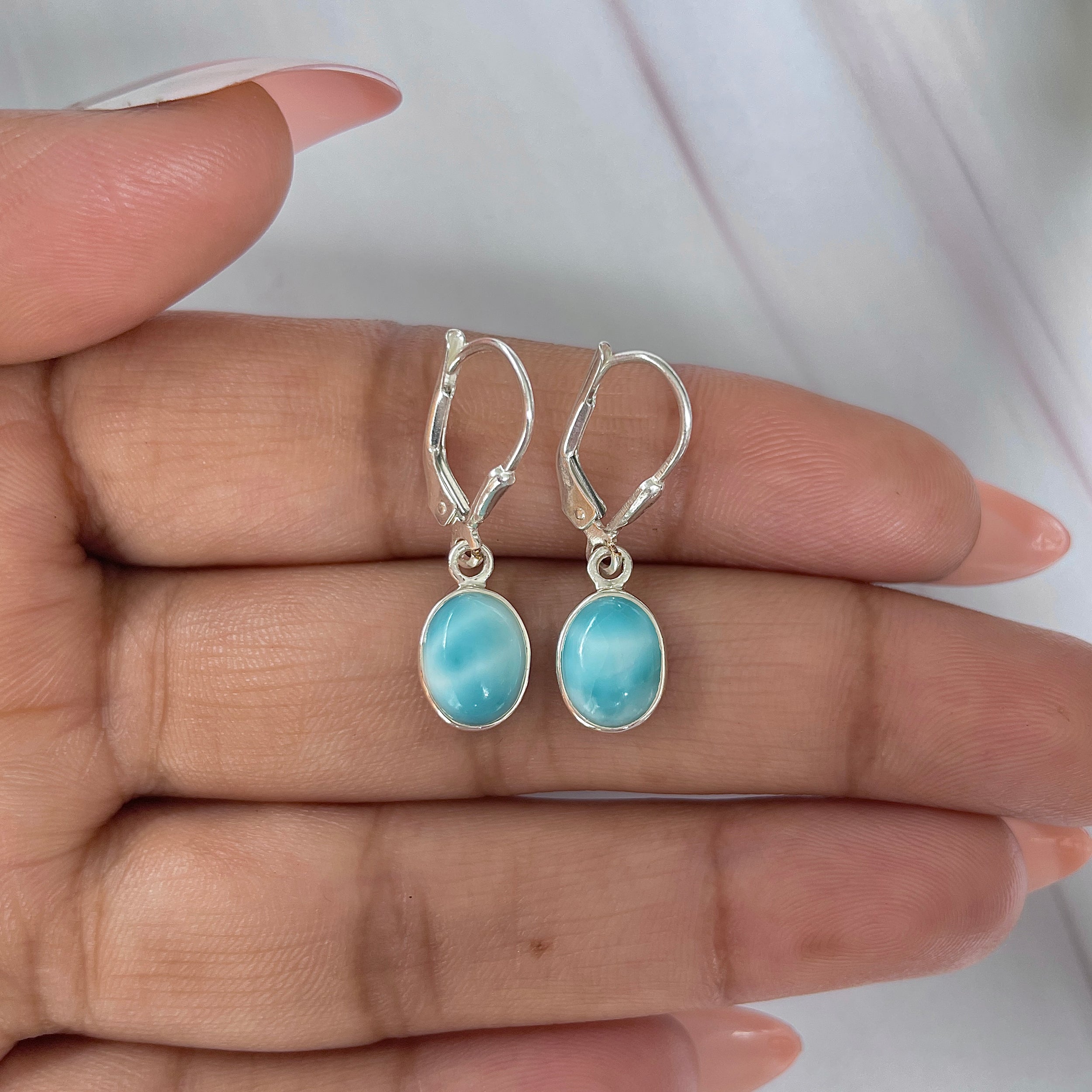 Larimar Earring-(LAR-E-1665.)
