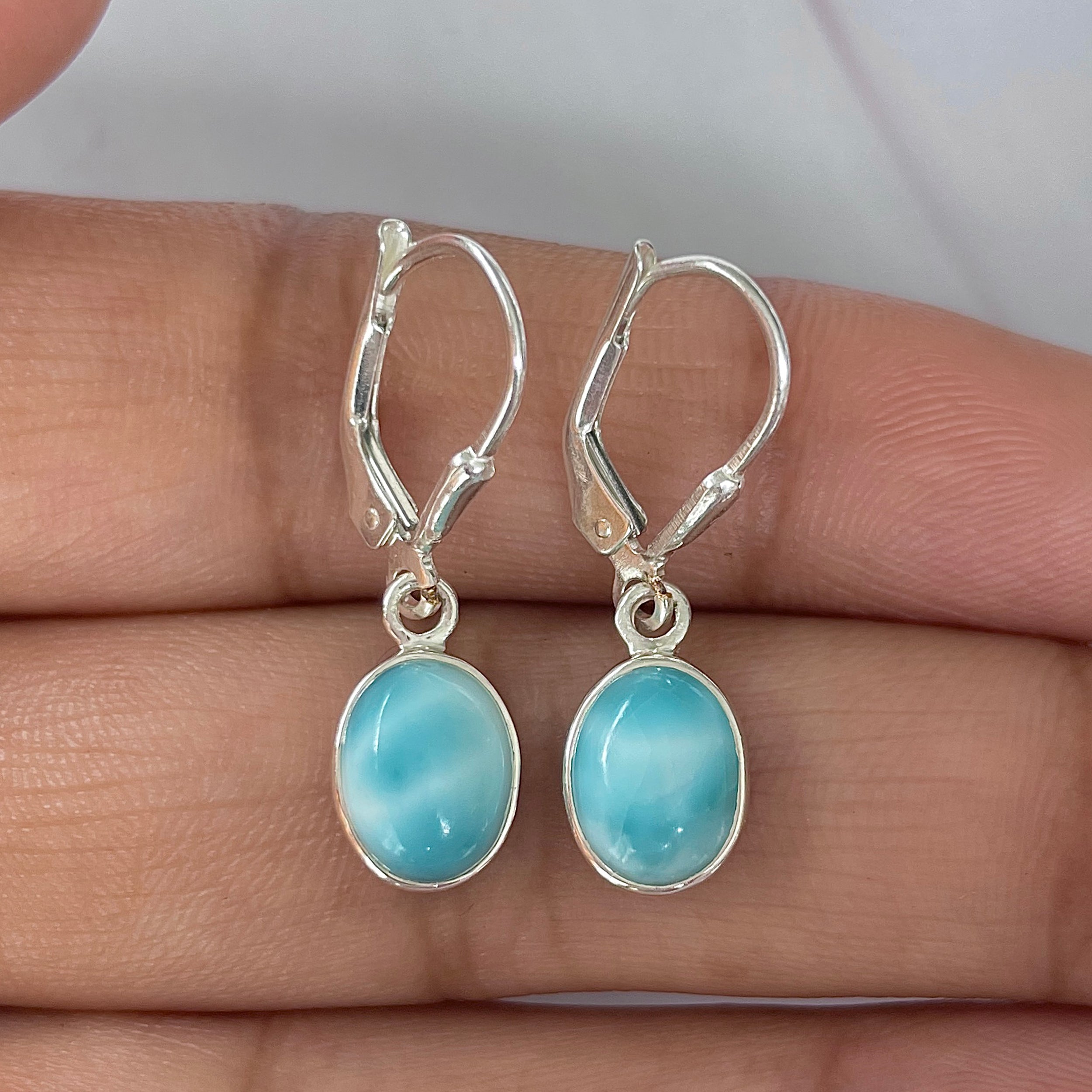 Larimar Earring-(LAR-E-1665.)