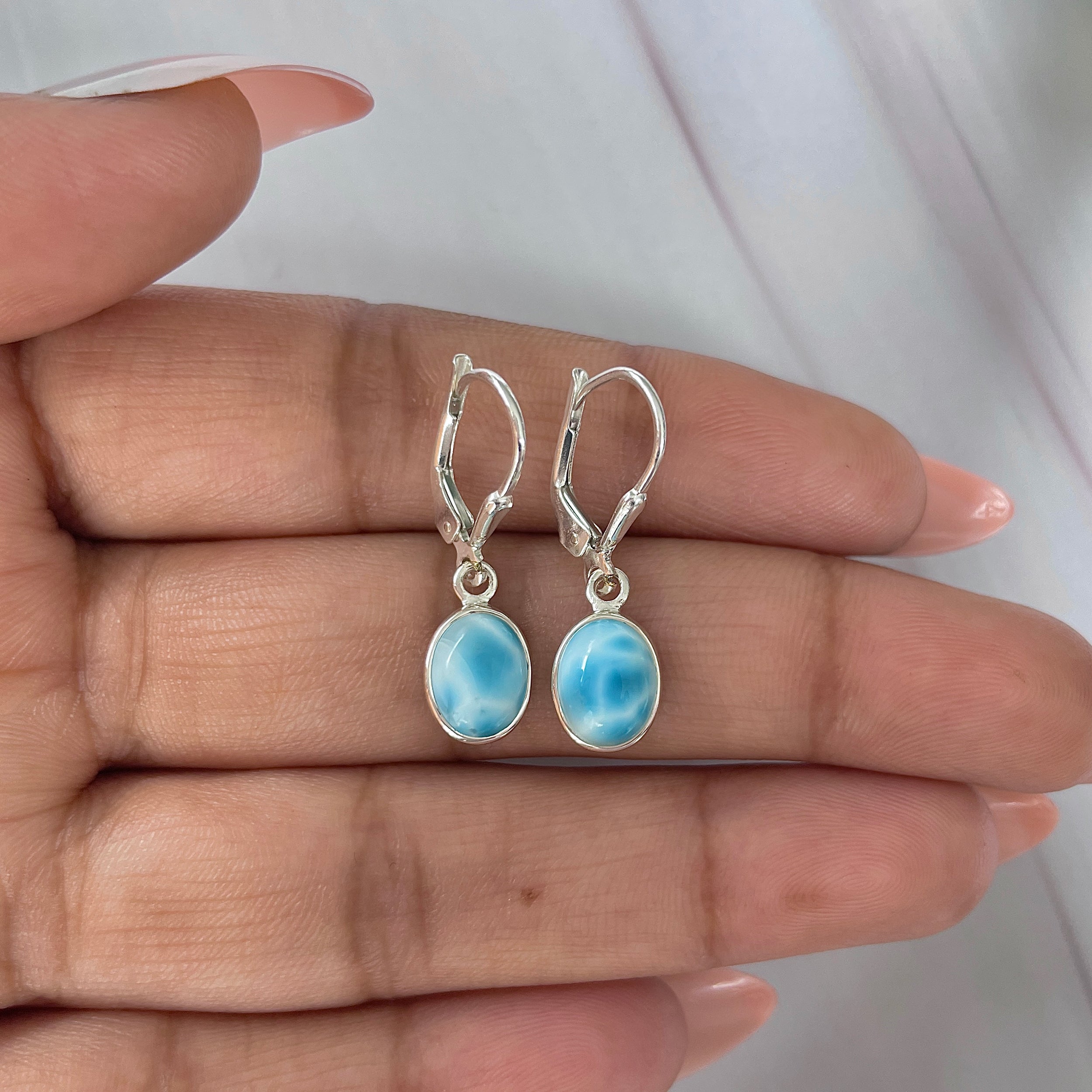 Larimar Earring-(LAR-E-1666.)