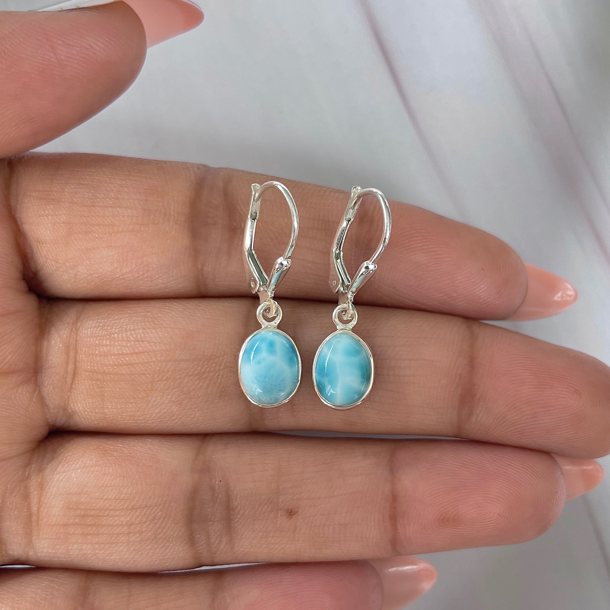 Larimar Earring-(LAR-E-1667.)