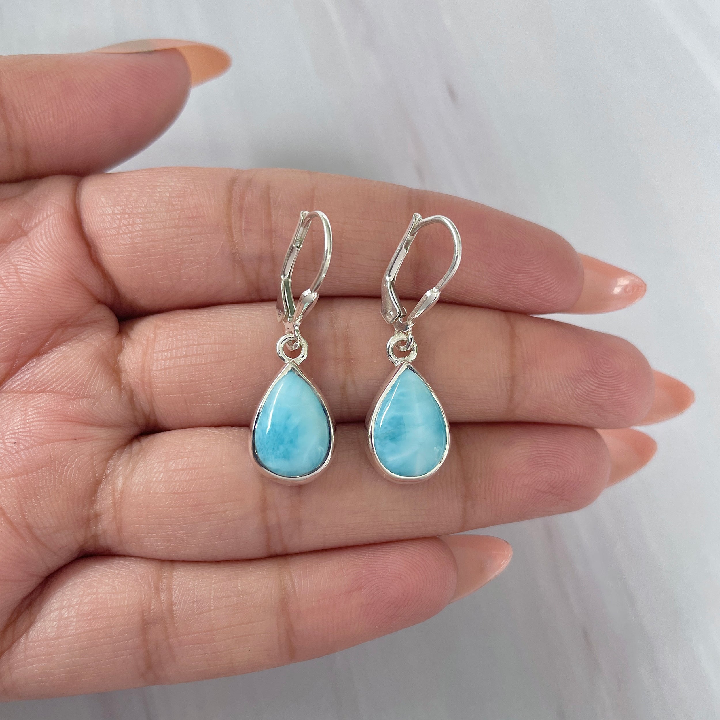 Larimar Earring-(LAR-E-1669.)