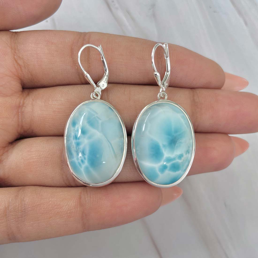 Larimar Earring-(LAR-E-167.)