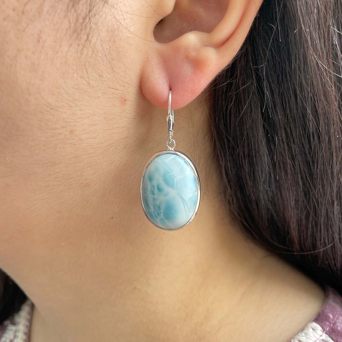 Larimar Earring-(LAR-E-167.)