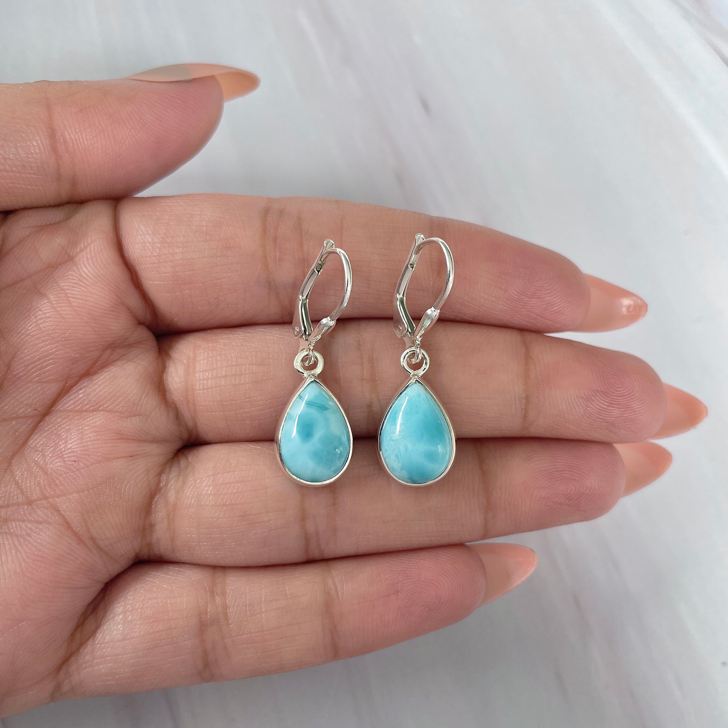 Larimar Earring-(LAR-E-1670.)