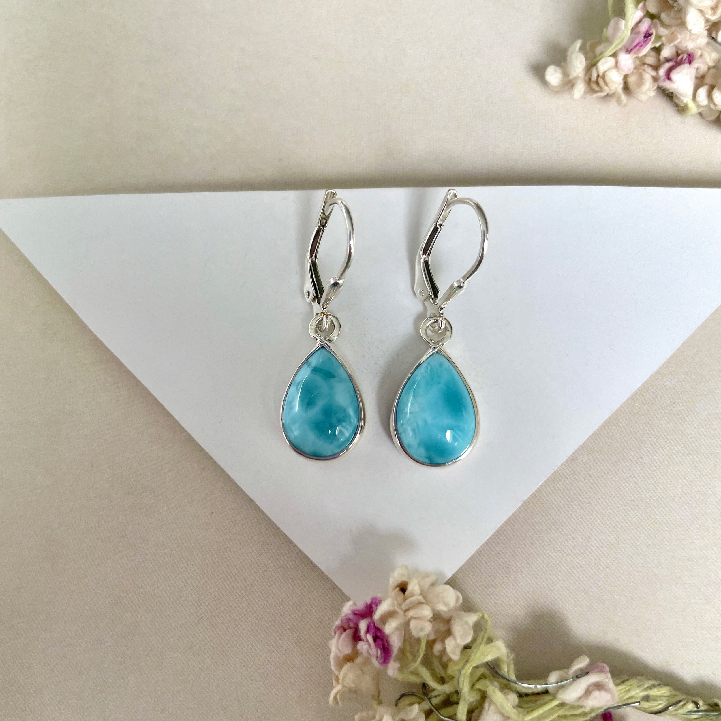 Larimar Earring-(LAR-E-1670.)
