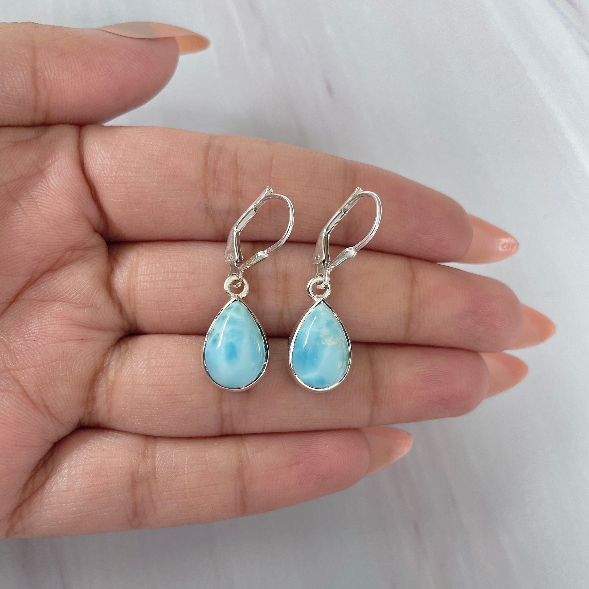 Larimar Earring-(LAR-E-1674.)