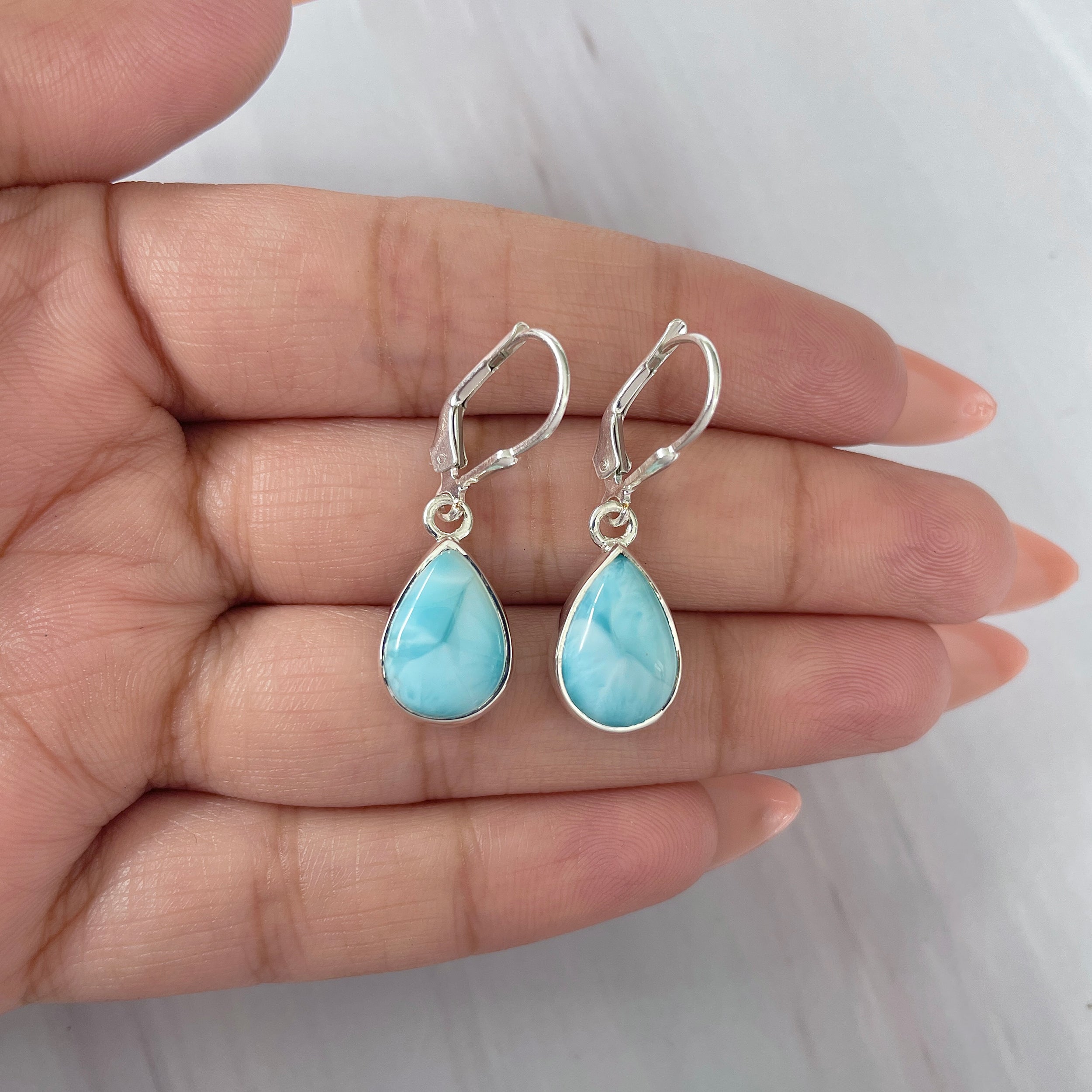 Larimar Earring-(LAR-E-1675.)