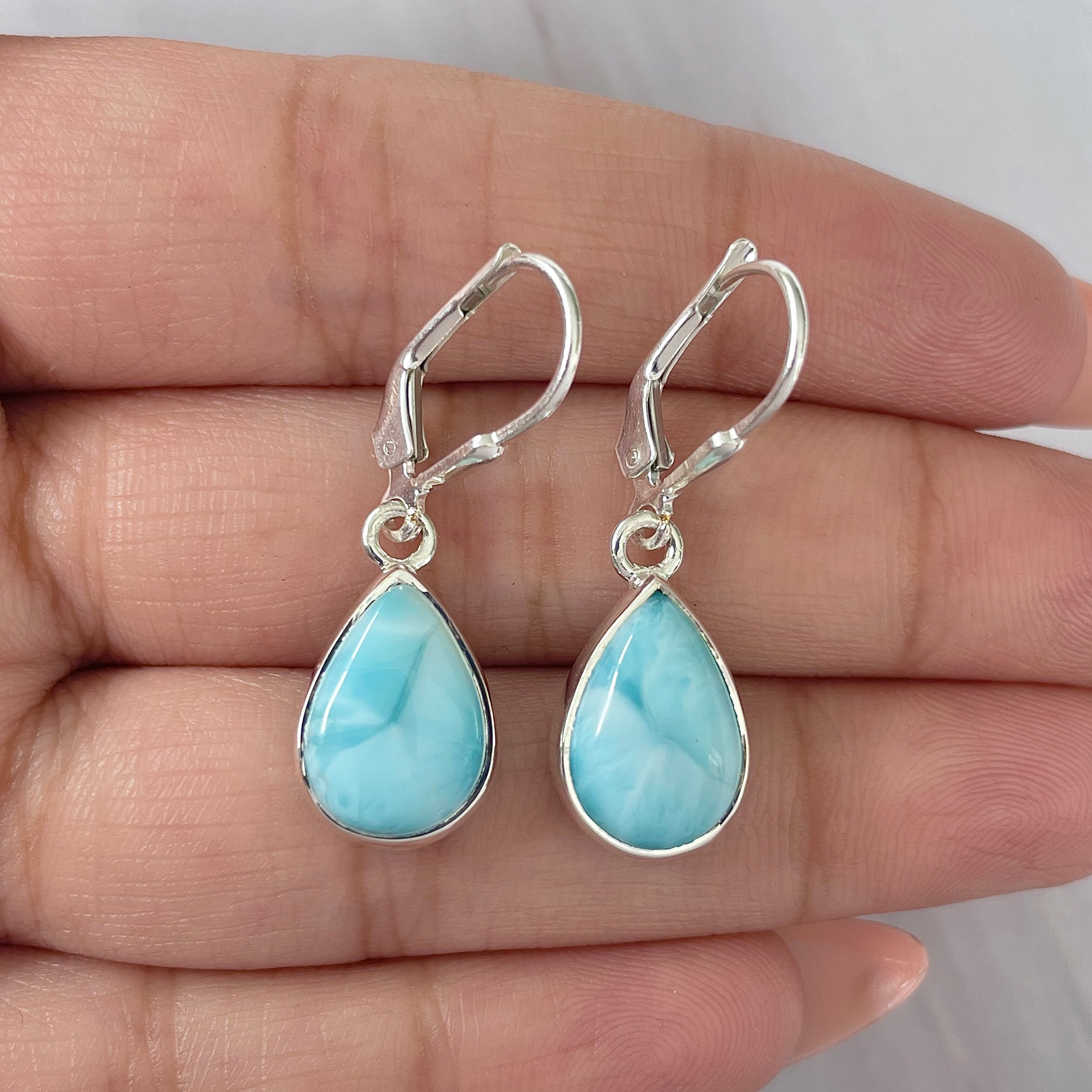 Larimar Earring-(LAR-E-1675.)