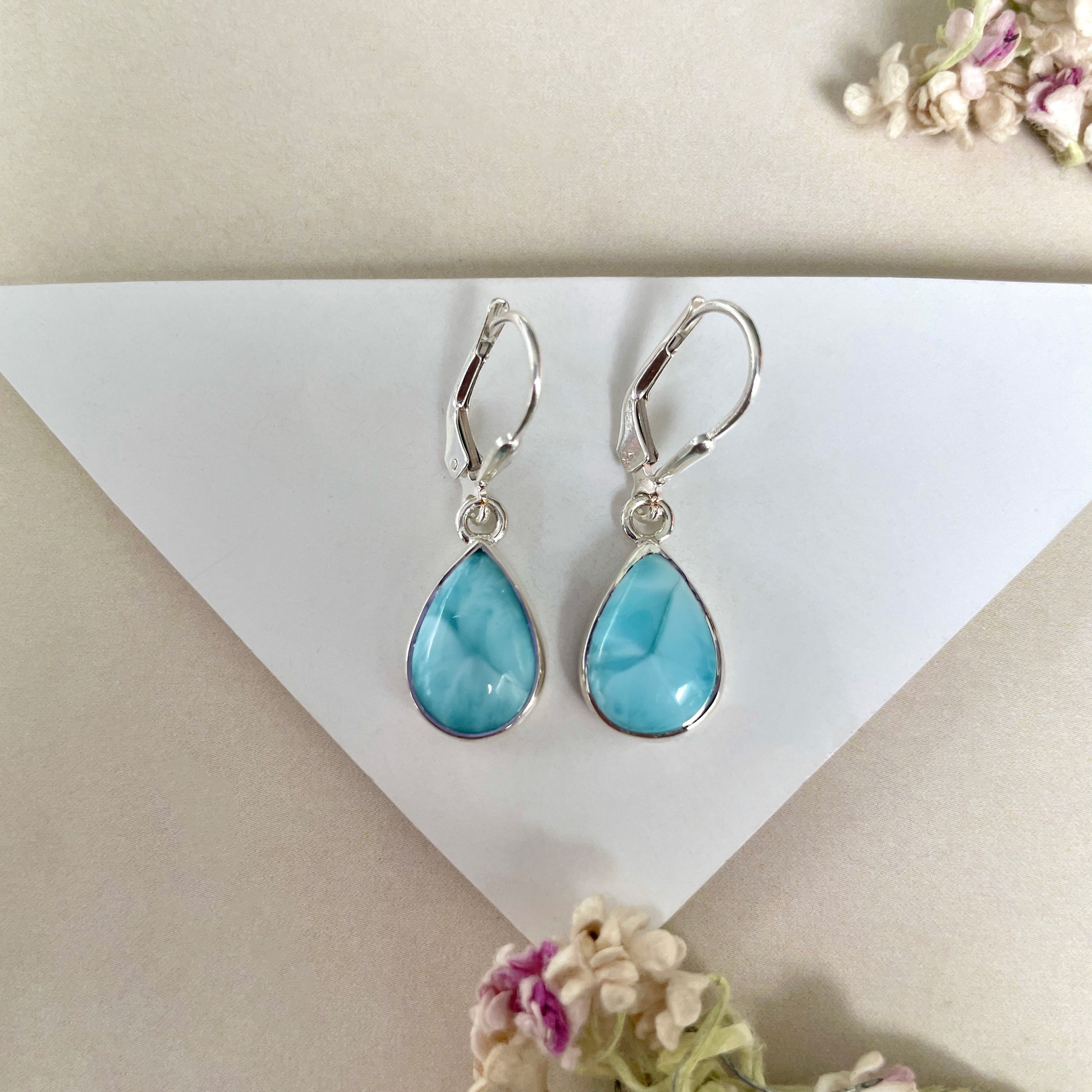 Larimar Earring-(LAR-E-1675.)
