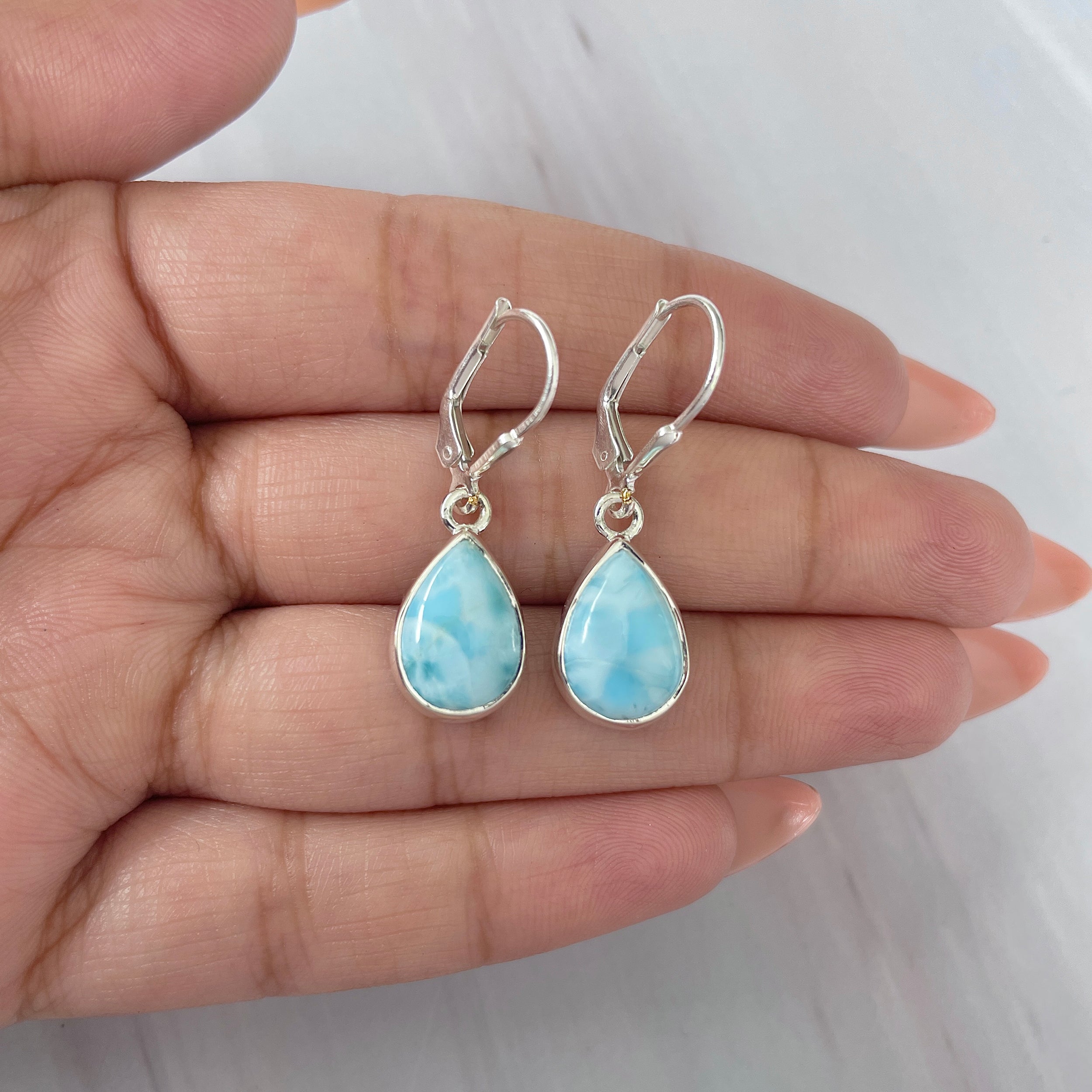 Larimar Earring-(LAR-E-1676.)