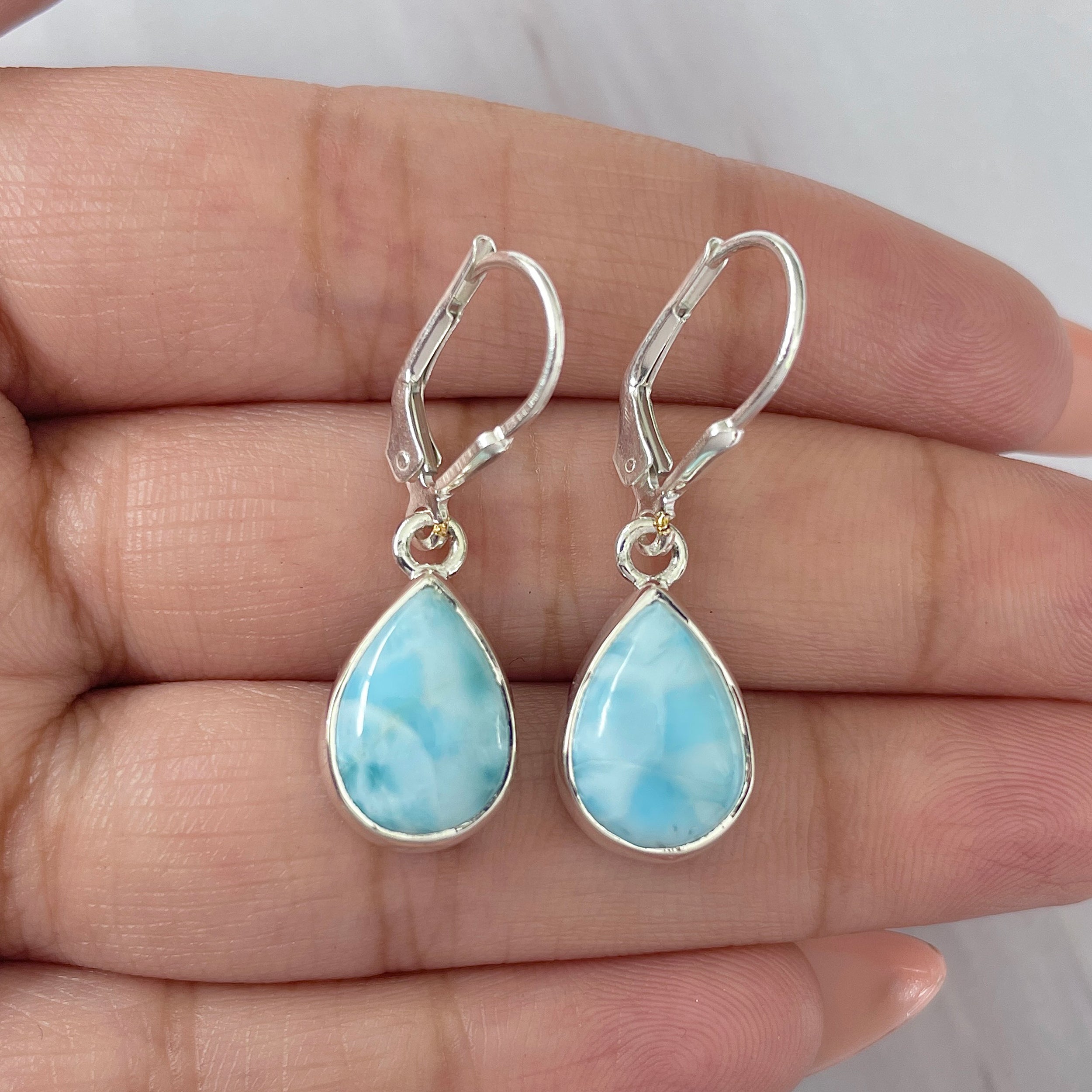 Larimar Earring-(LAR-E-1676.)
