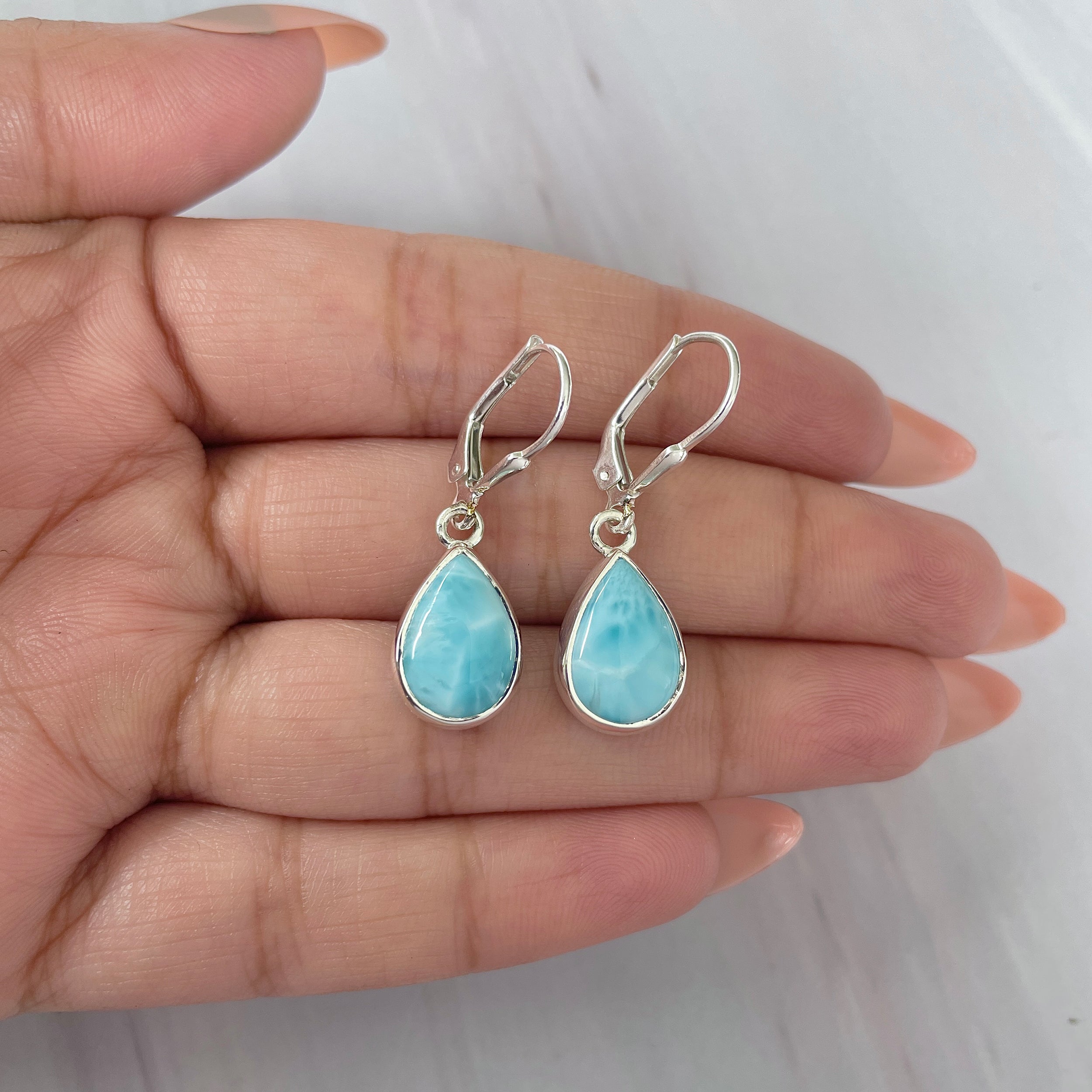 Larimar Earring-(LAR-E-1677.)