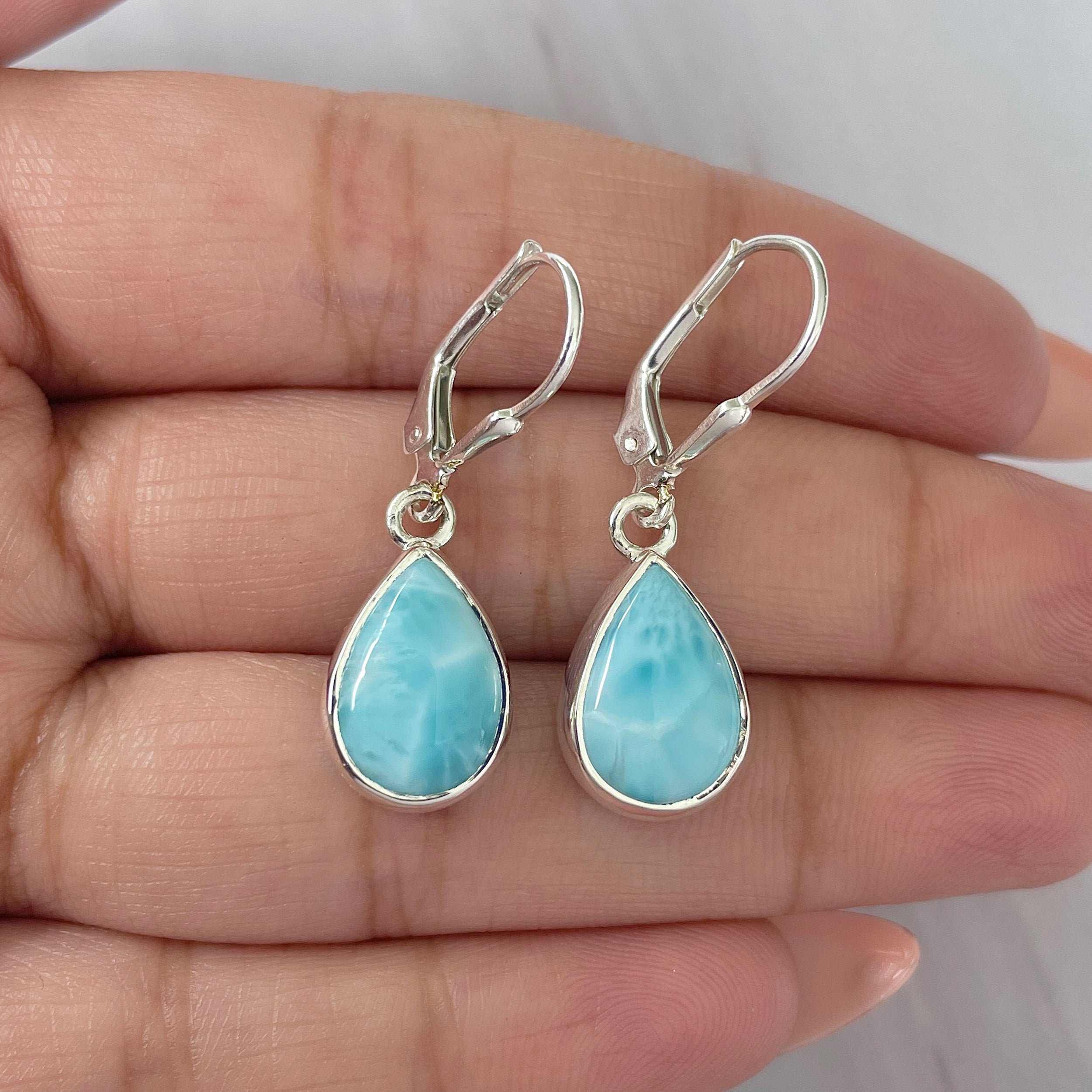 Larimar Earring-(LAR-E-1677.)