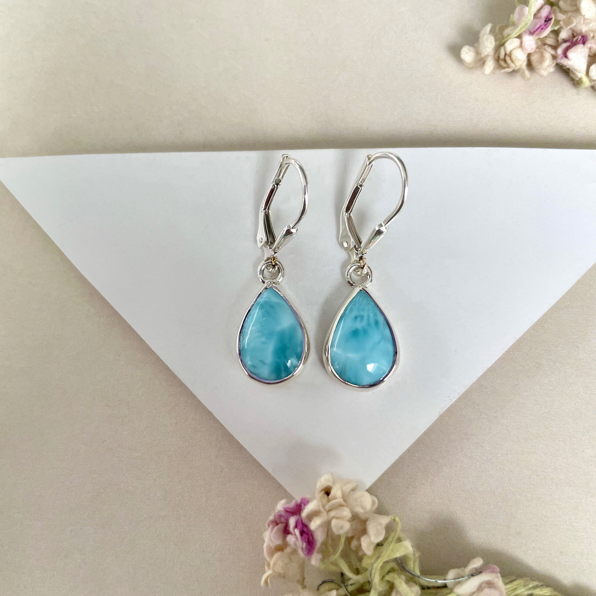 Larimar Earring-(LAR-E-1677.)