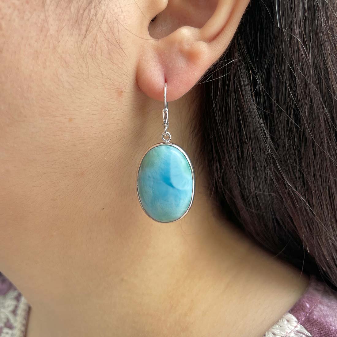 Larimar Earring-(LAR-E-168.)