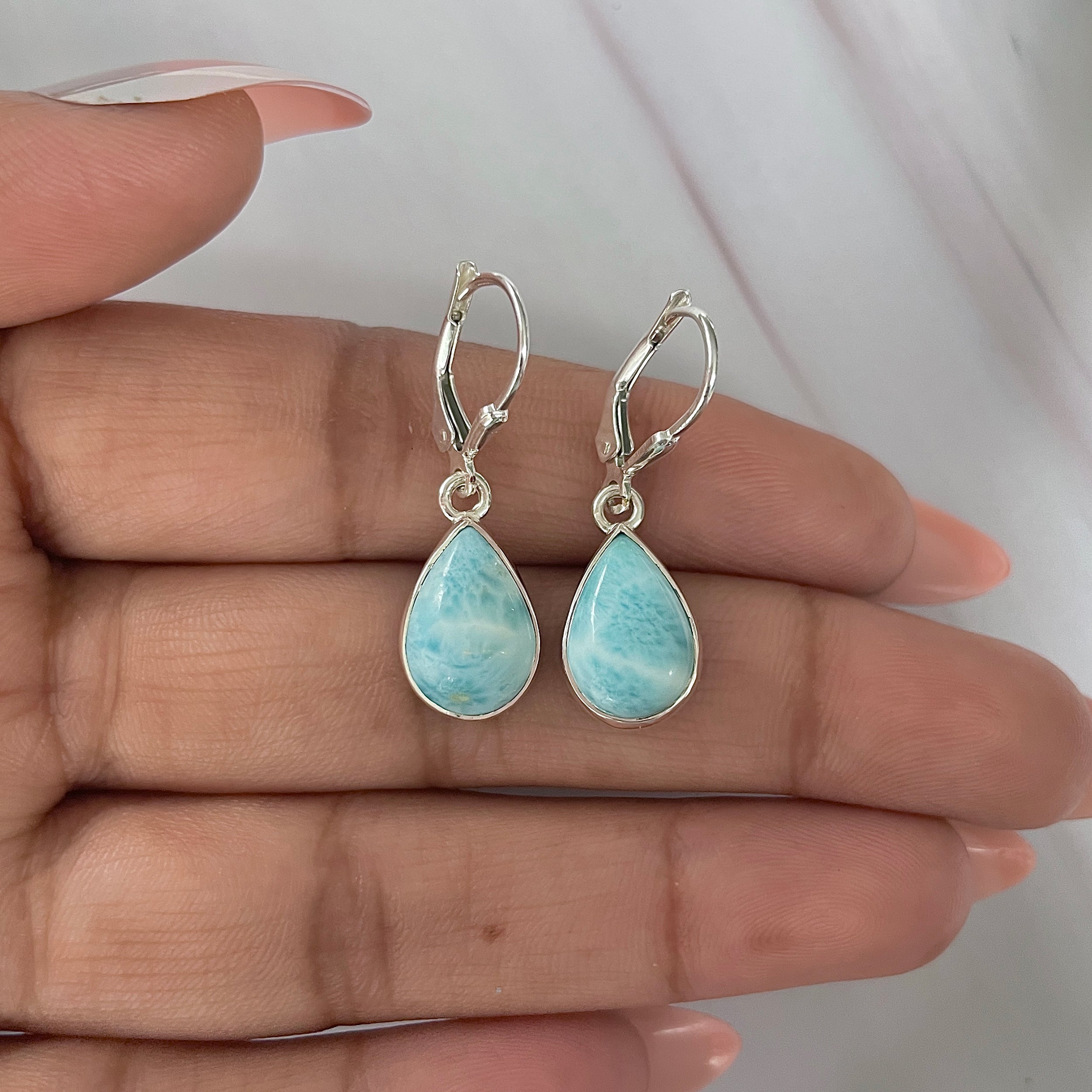 Larimar Earring-(LAR-E-1680.)
