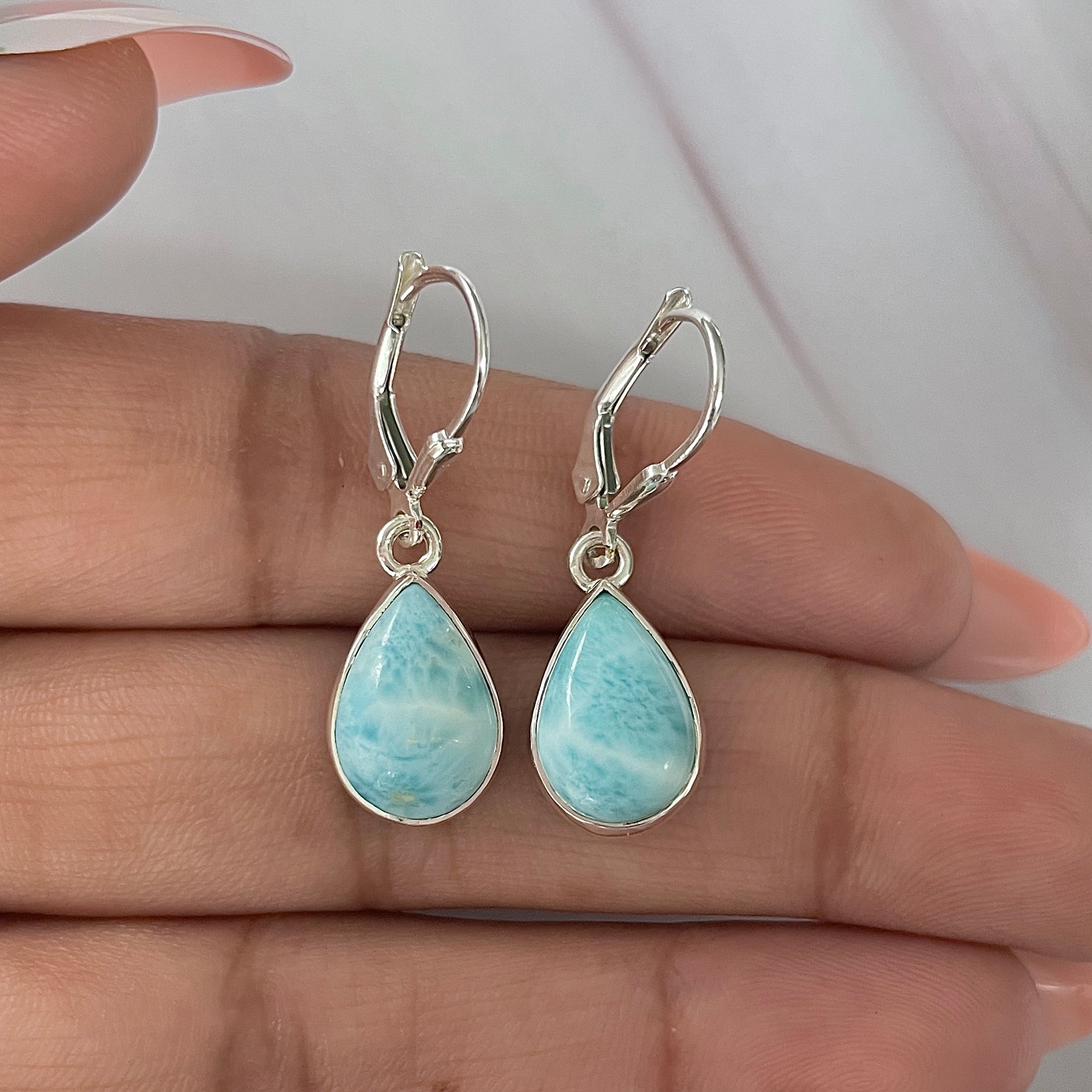 Larimar Earring-(LAR-E-1680.)
