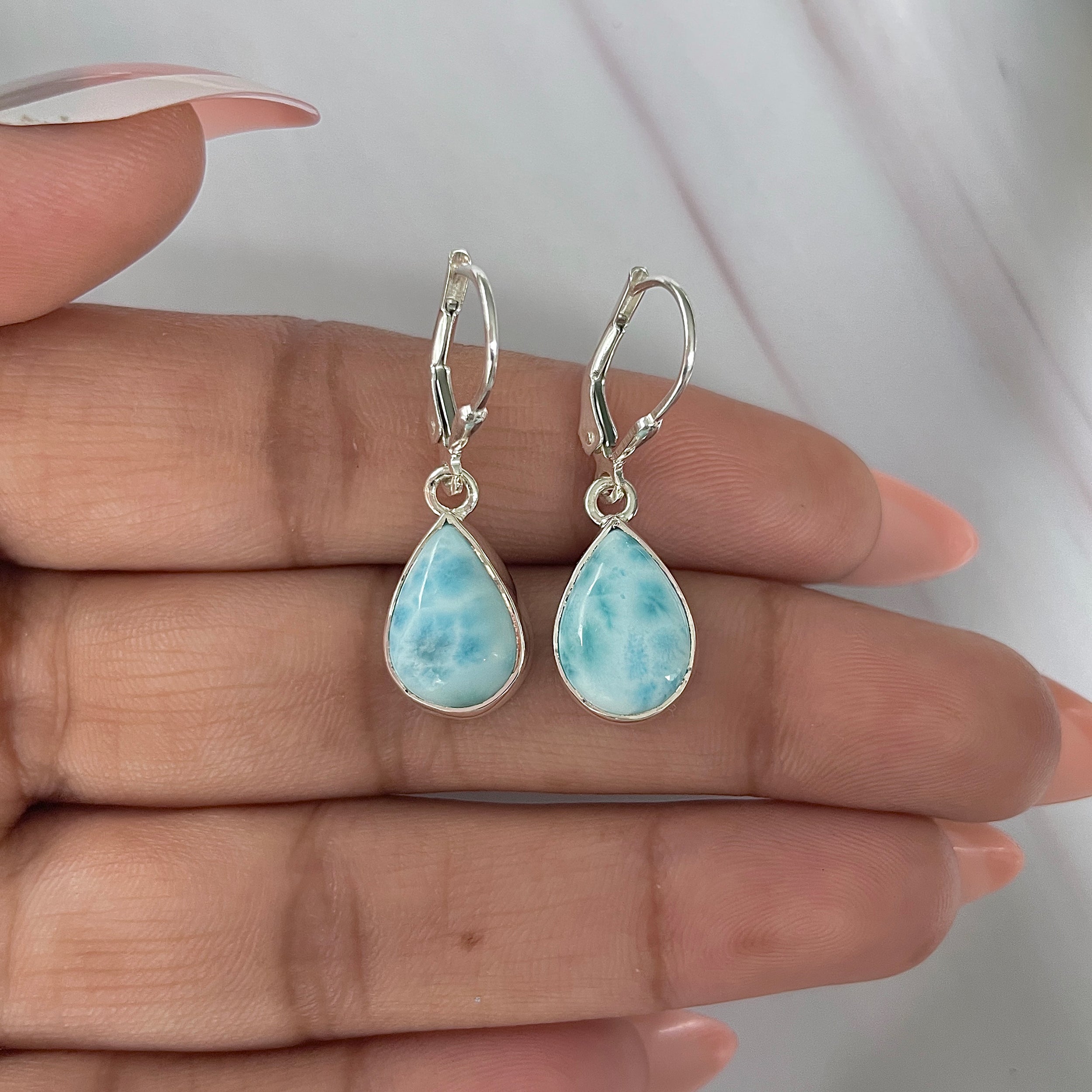 Larimar Earring-(LAR-E-1681.)