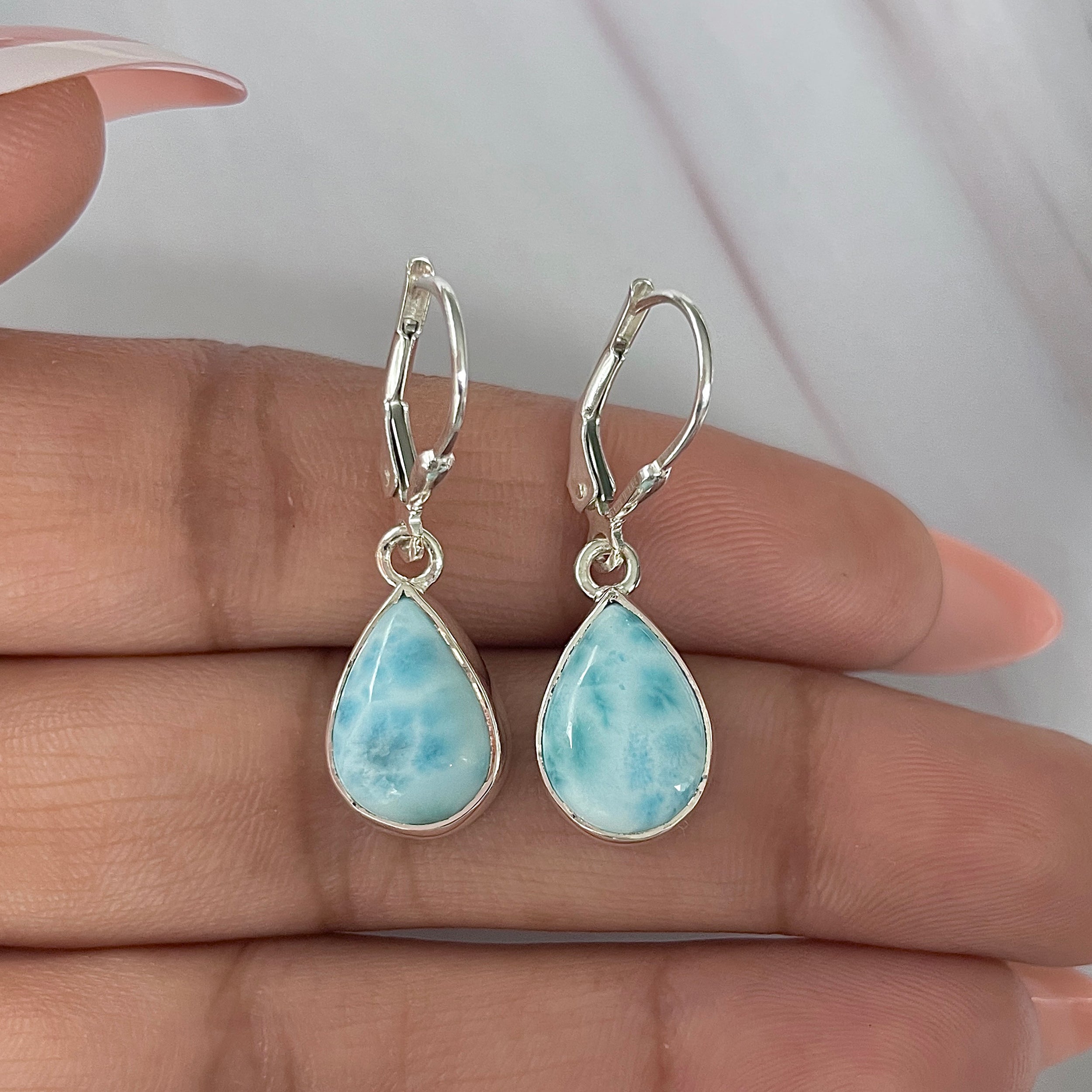 Larimar Earring-(LAR-E-1681.)