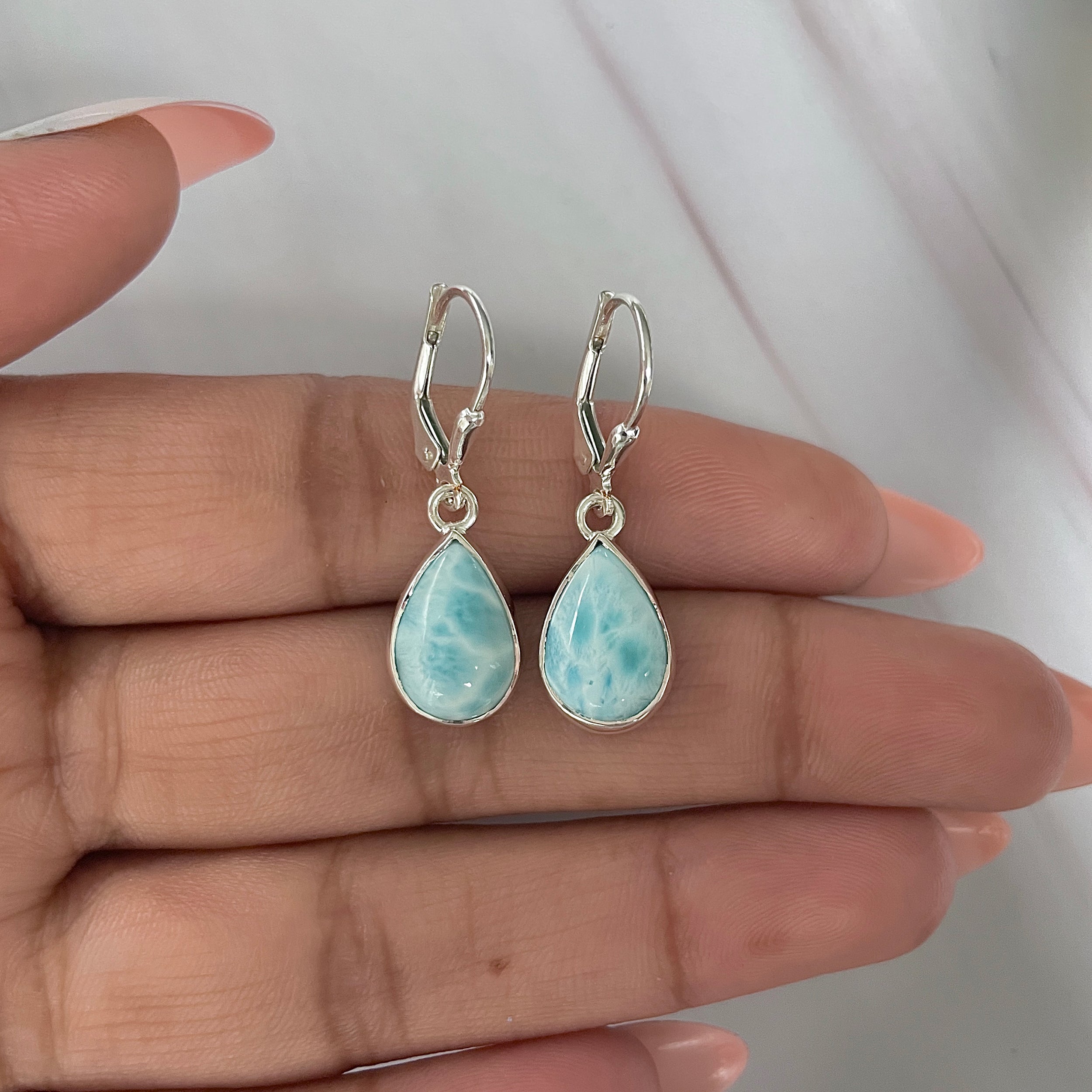 Larimar Earring-(LAR-E-1683.)