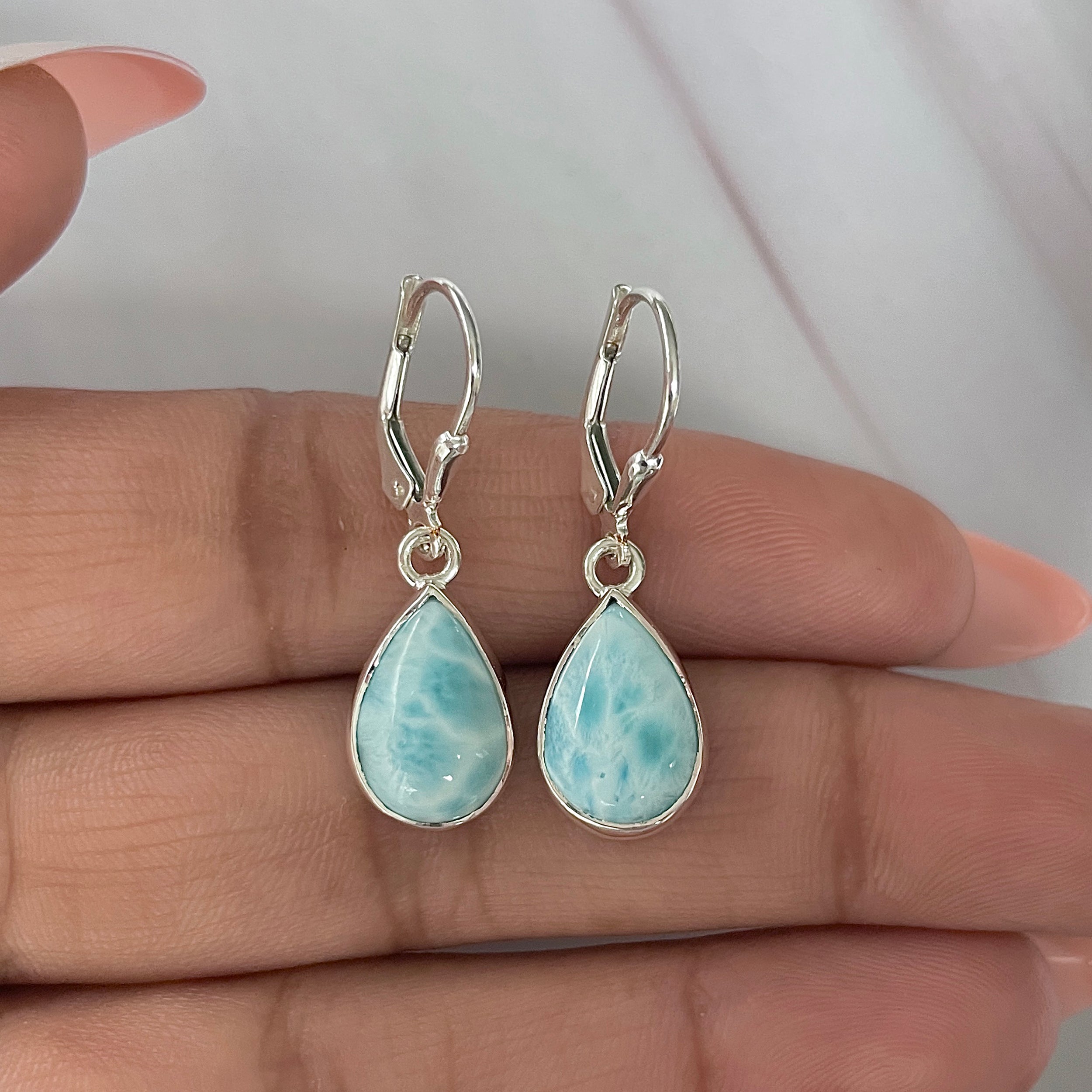 Larimar Earring-(LAR-E-1683.)