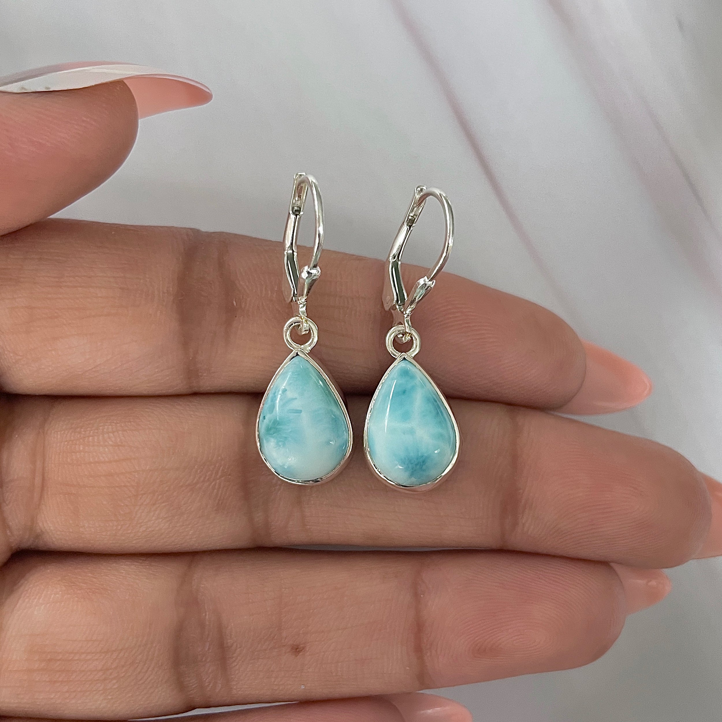Larimar Earring-(LAR-E-1685.)