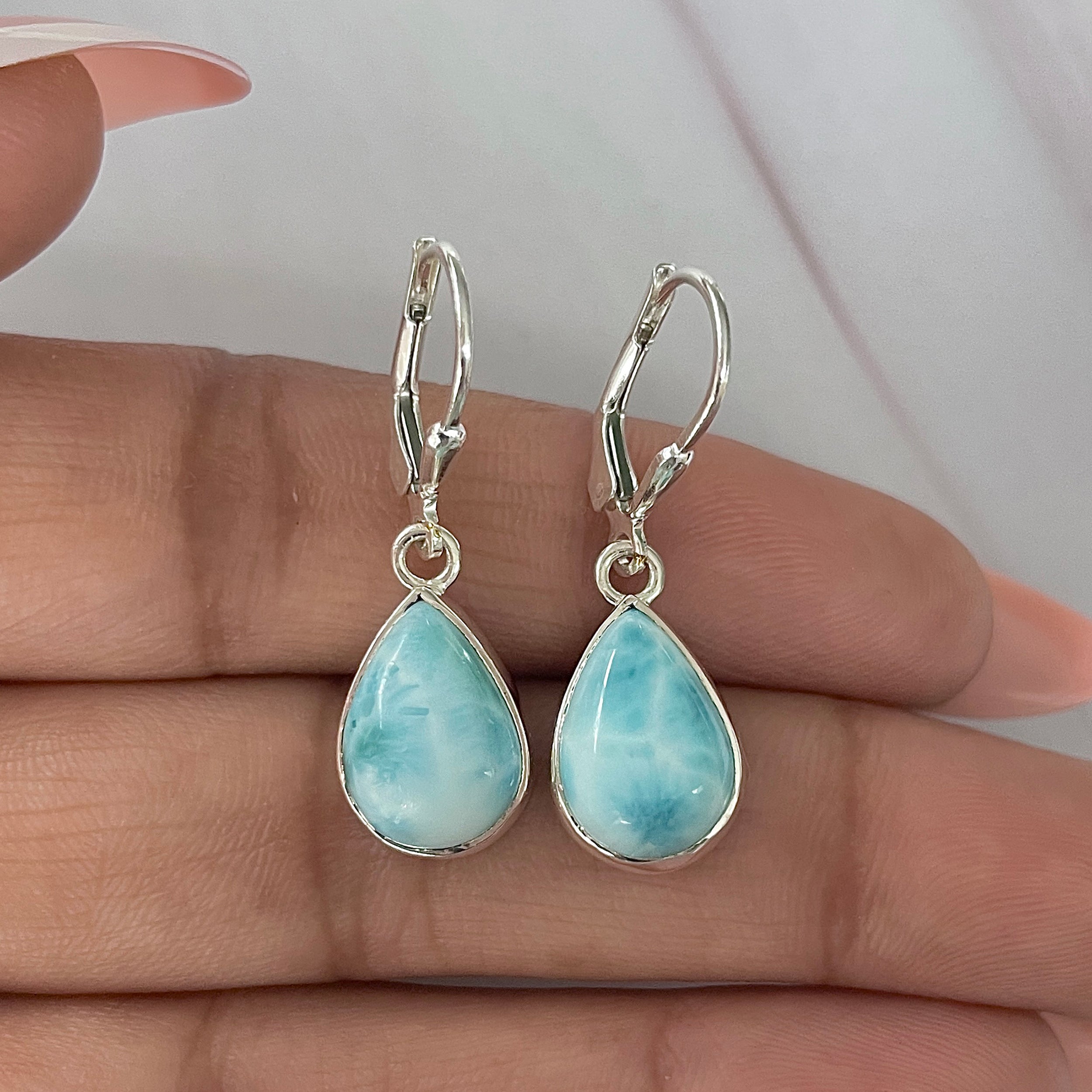 Larimar Earring-(LAR-E-1685.)