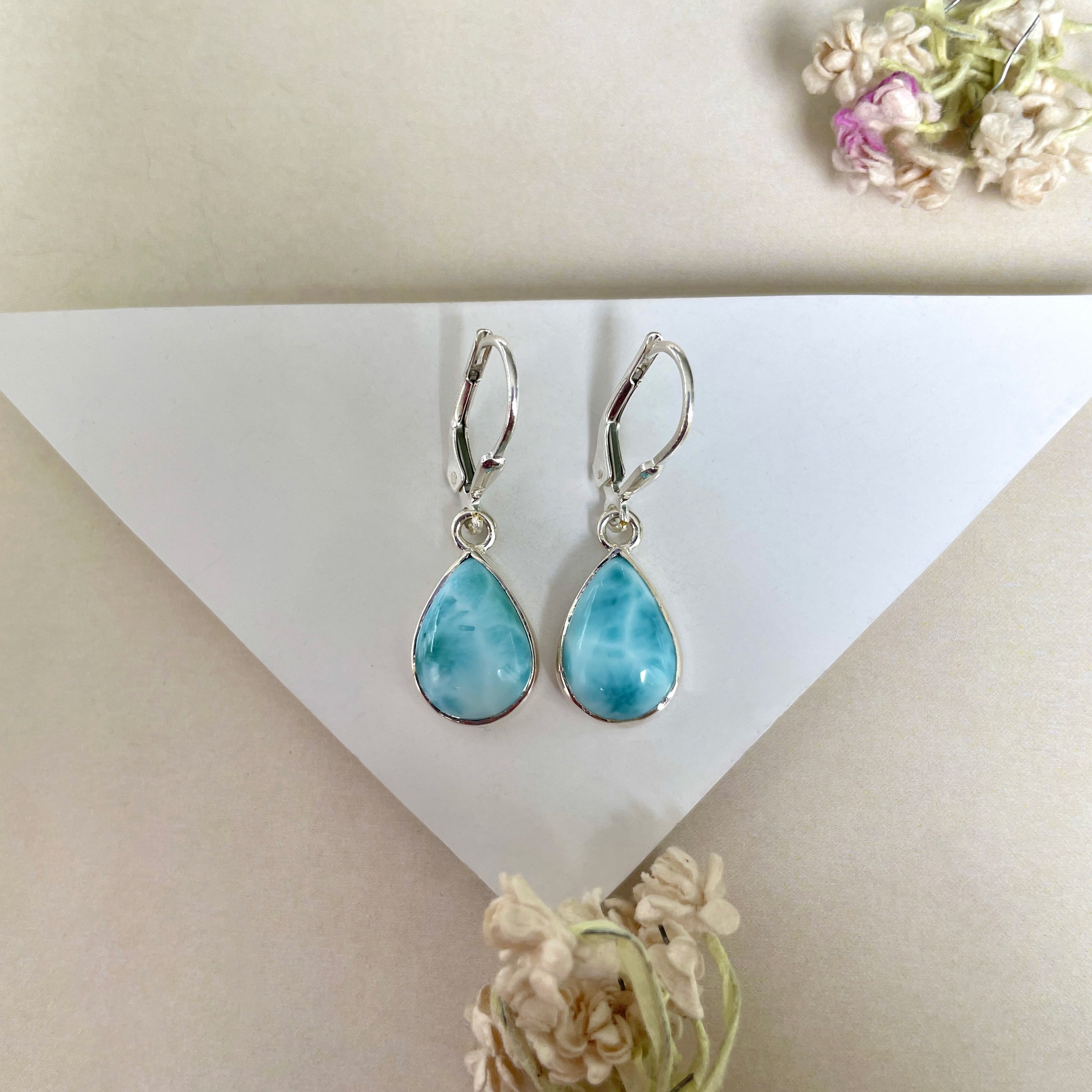 Larimar Earring-(LAR-E-1685.)