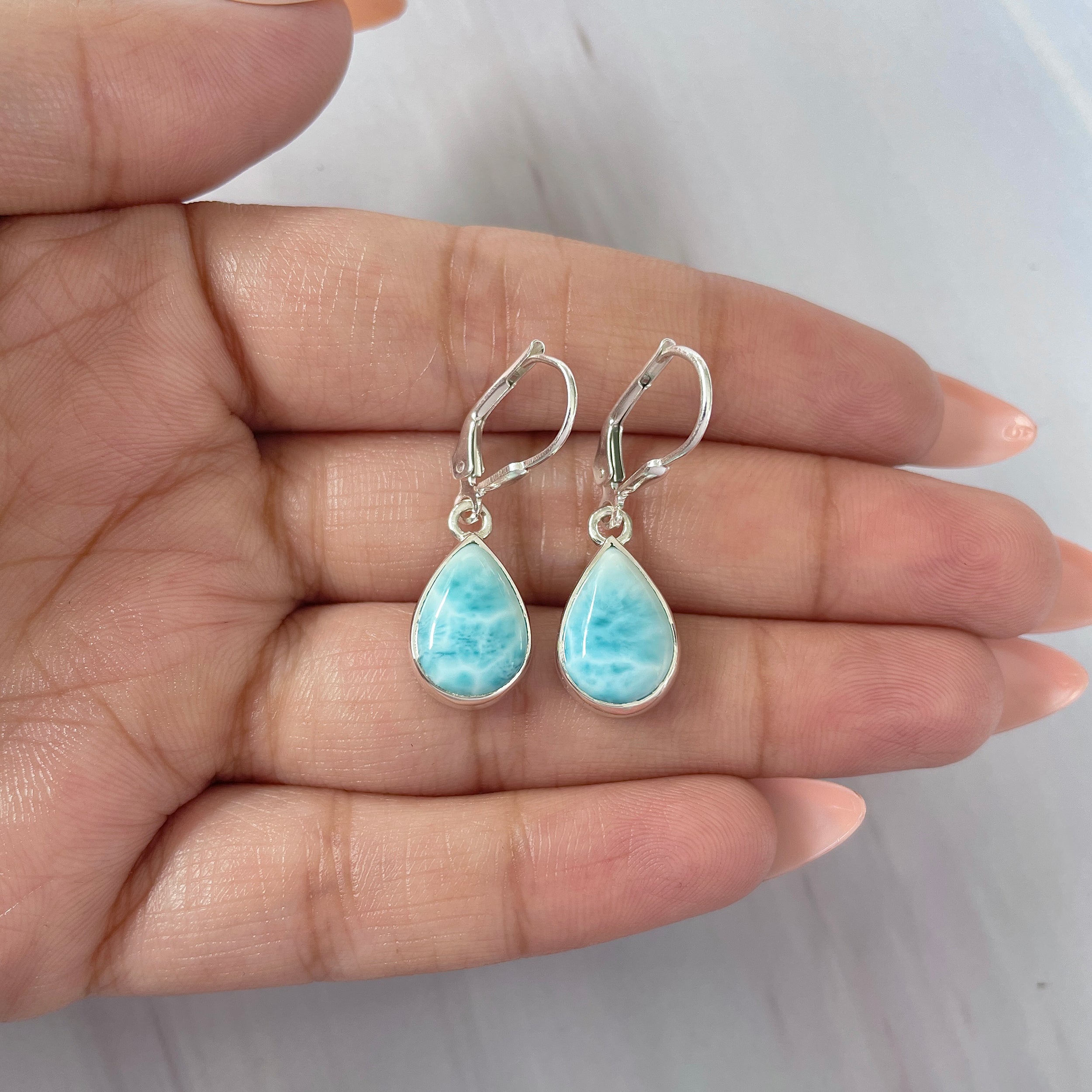 Larimar Earring-(LAR-E-1688.)