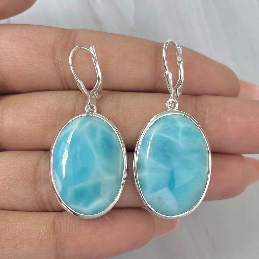 Larimar Earring-(LAR-E-169.)