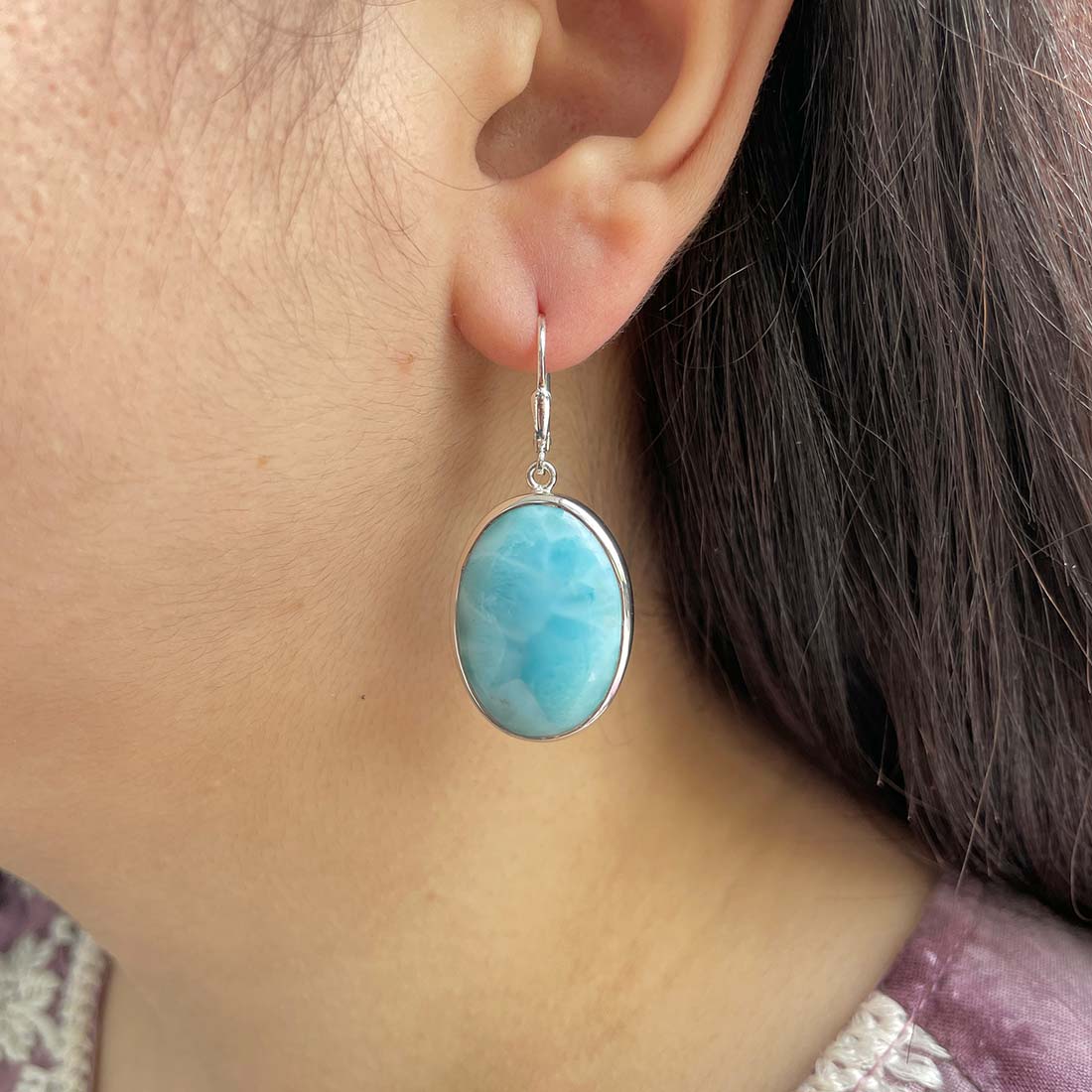 Larimar Earring-(LAR-E-169.)