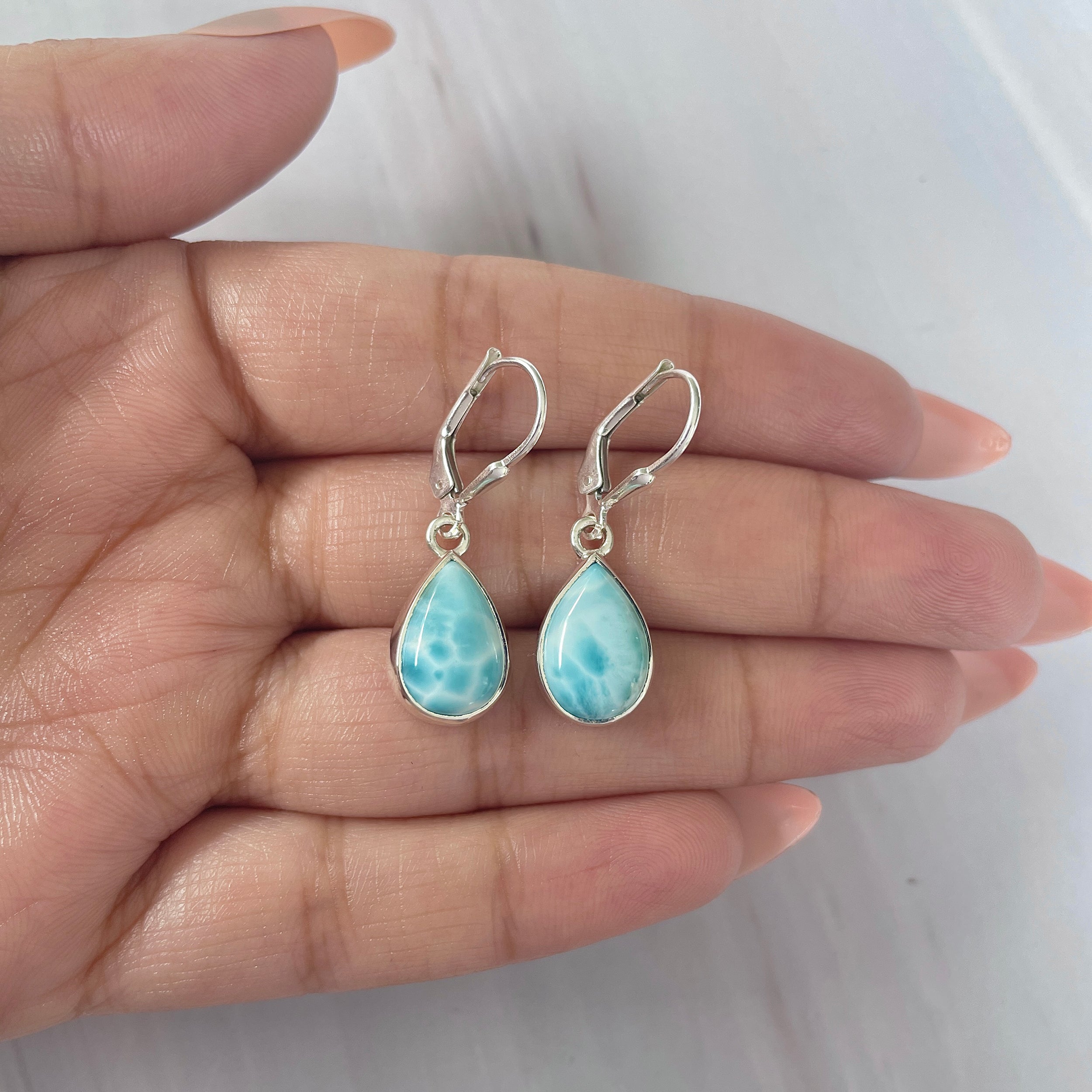 Larimar Earring-(LAR-E-1691.)