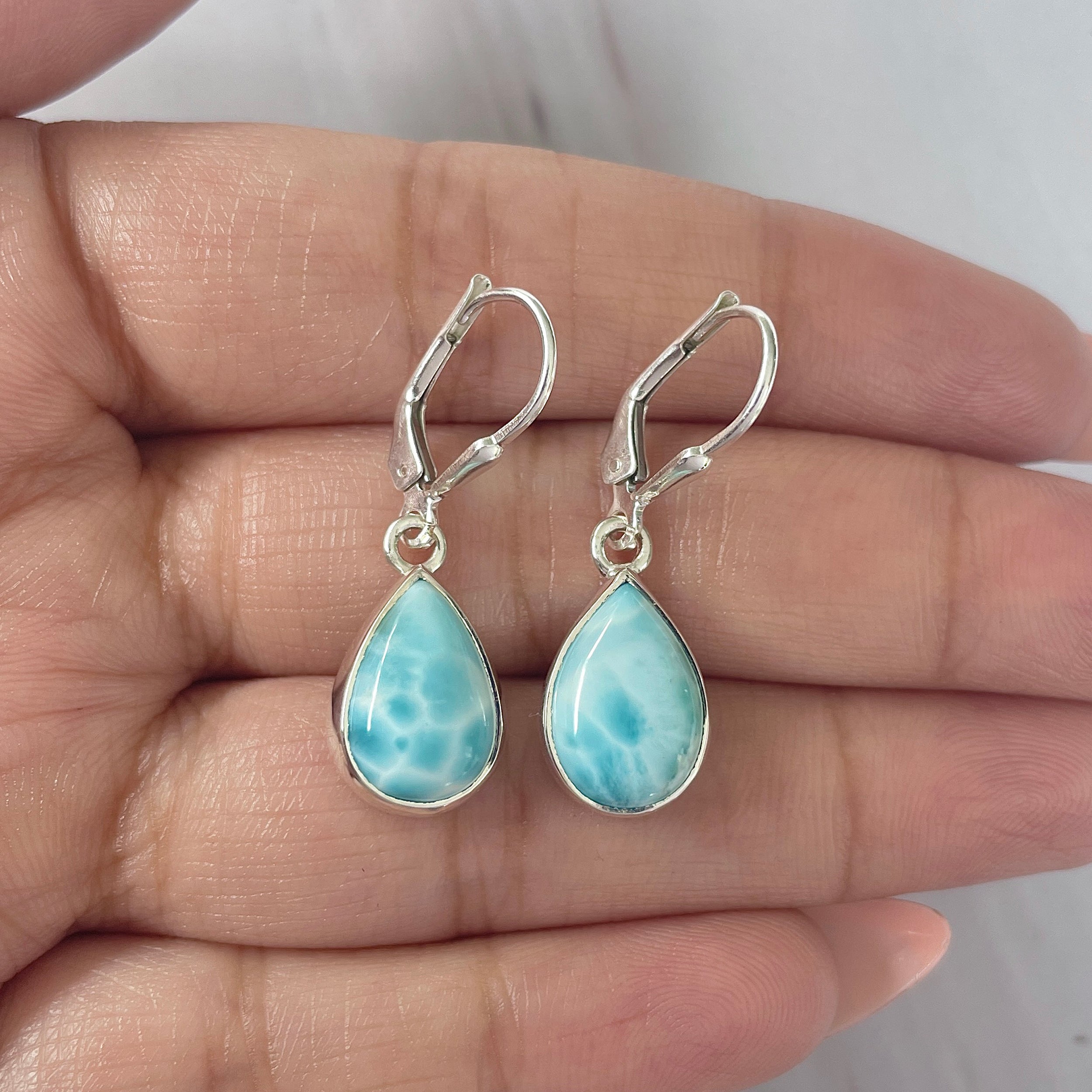 Larimar Earring-(LAR-E-1691.)