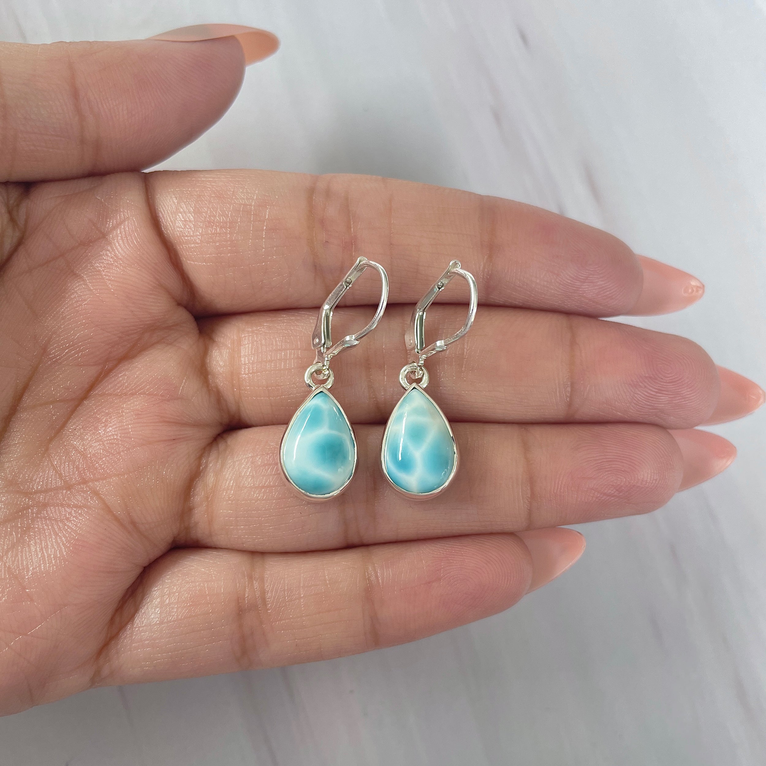 Larimar Earring-(LAR-E-1692.)