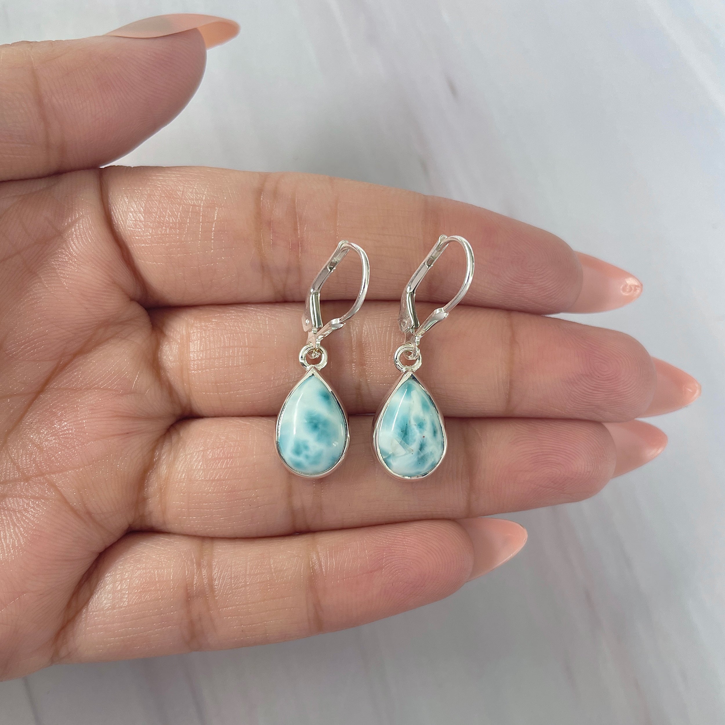 Larimar Earring-(LAR-E-1694.)