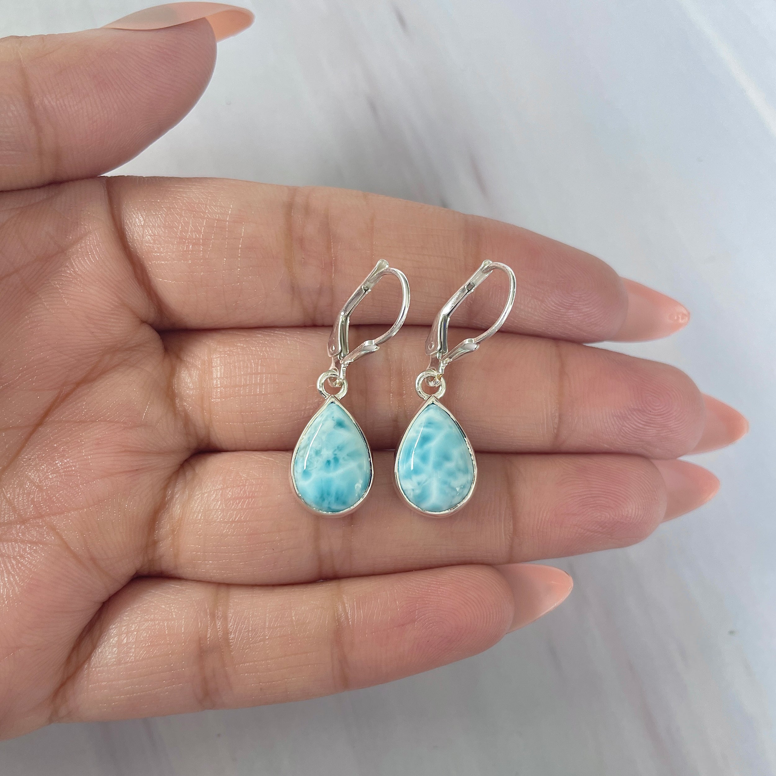 Larimar Earring-(LAR-E-1695.)