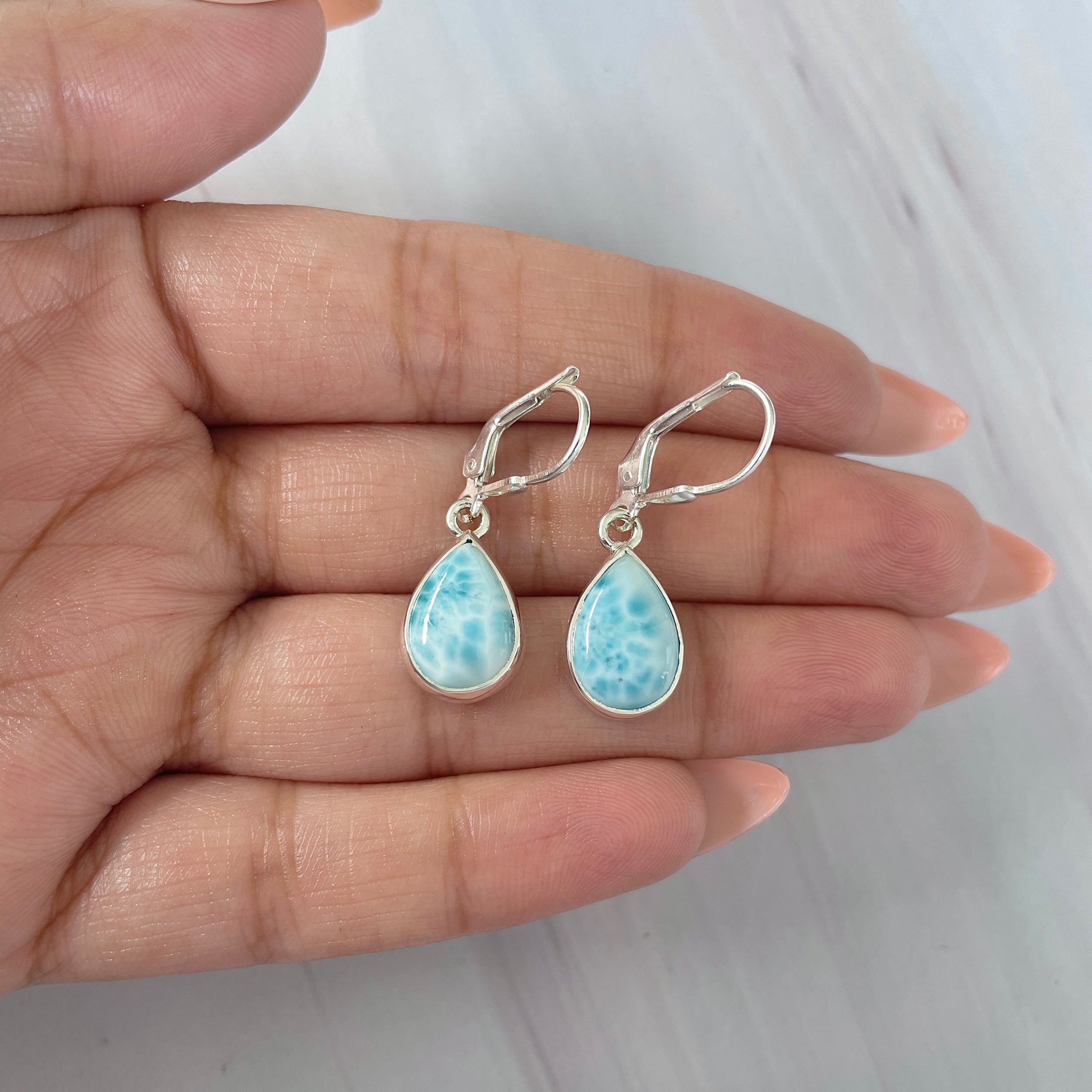 Larimar Earring-(LAR-E-1696.)