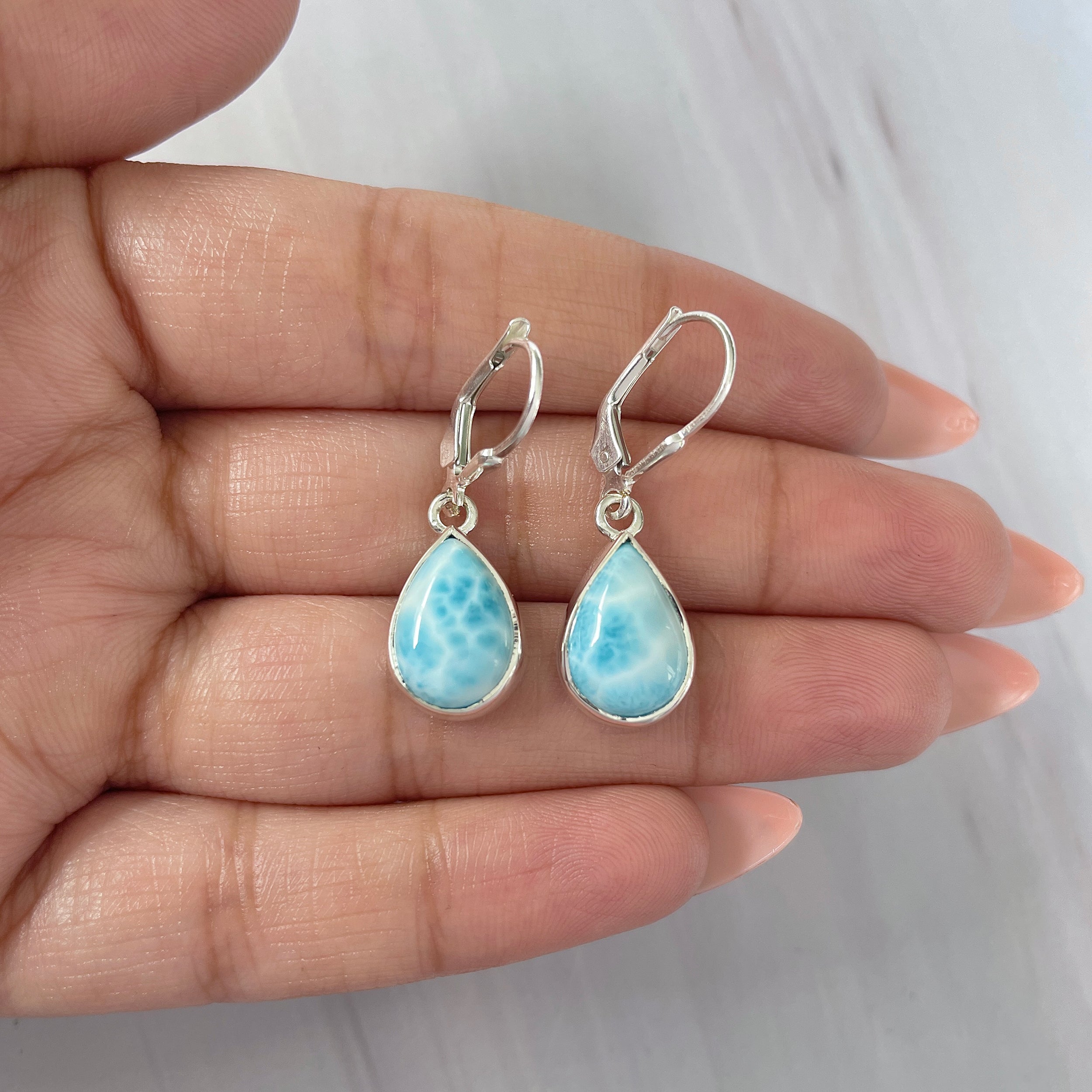 Larimar Earring-(LAR-E-1697.)