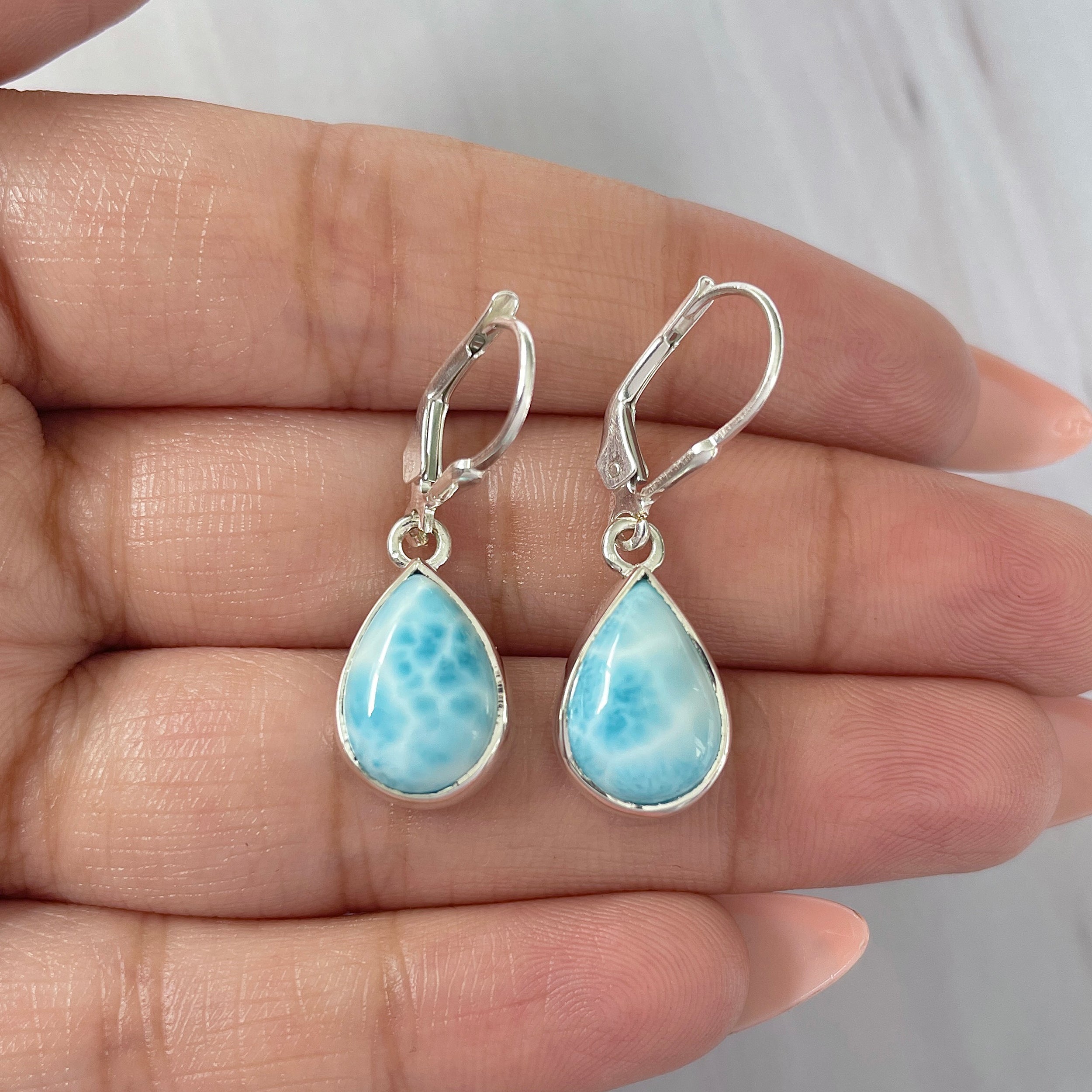 Larimar Earring-(LAR-E-1697.)