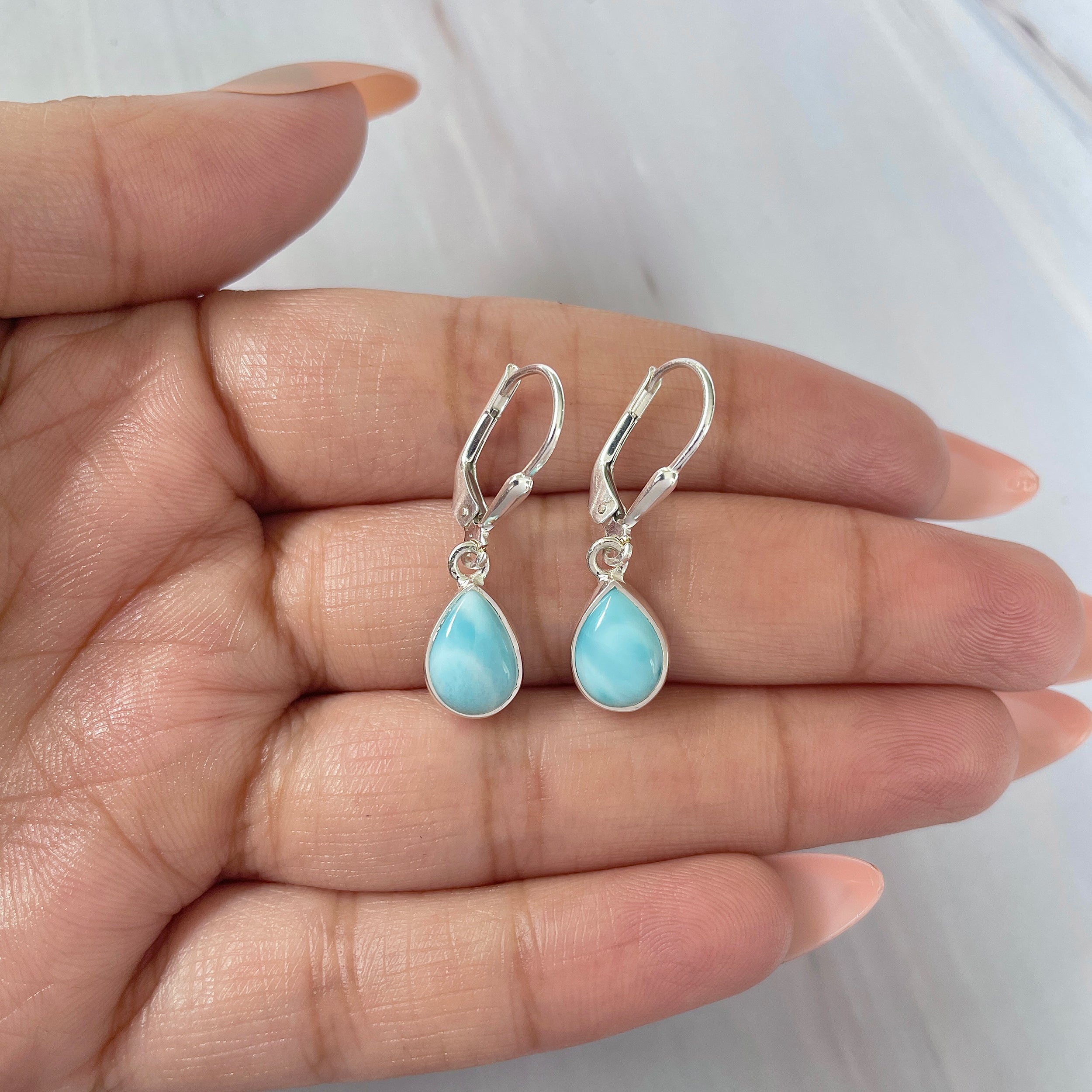 Larimar Earring-(LAR-E-1698.)