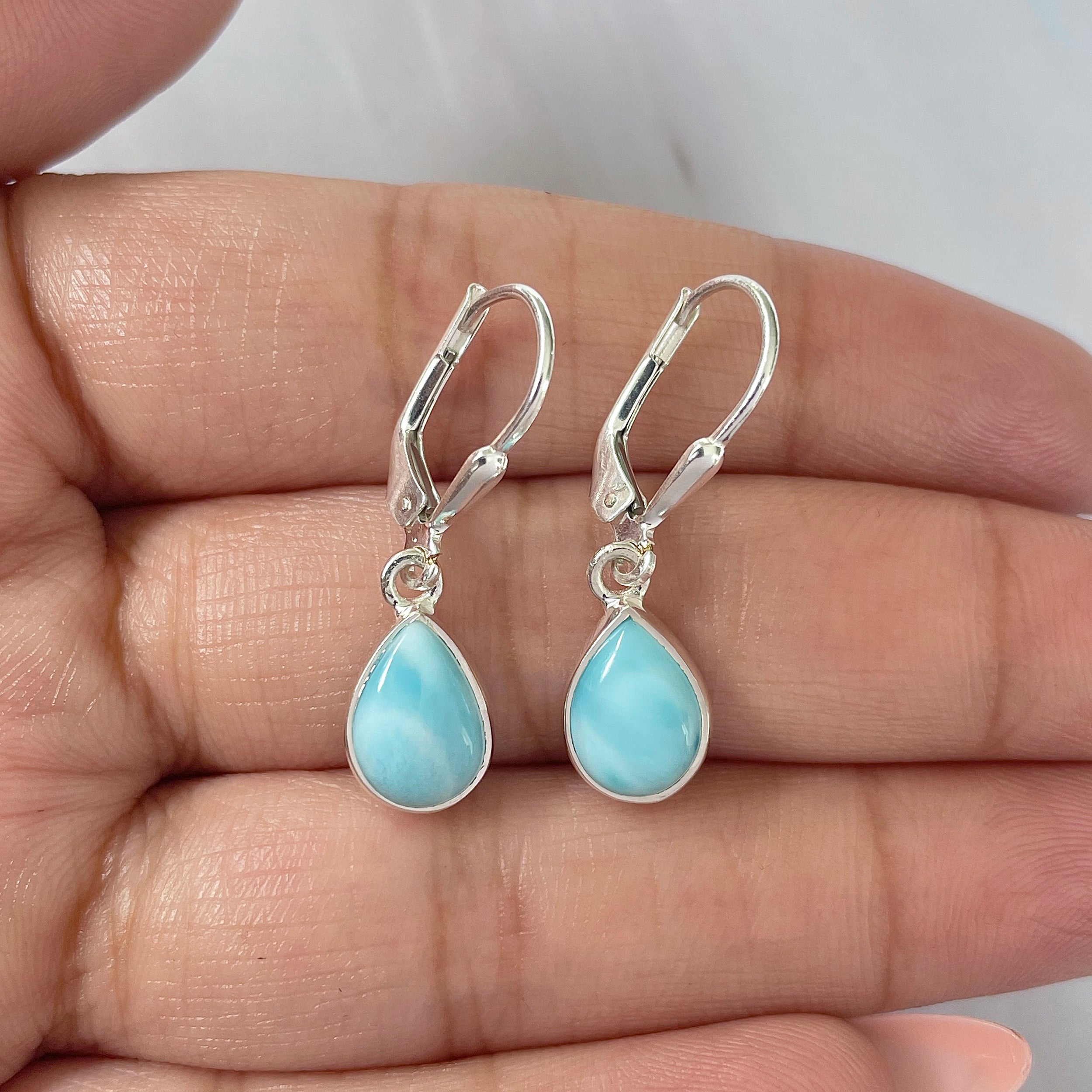 Larimar Earring-(LAR-E-1698.)
