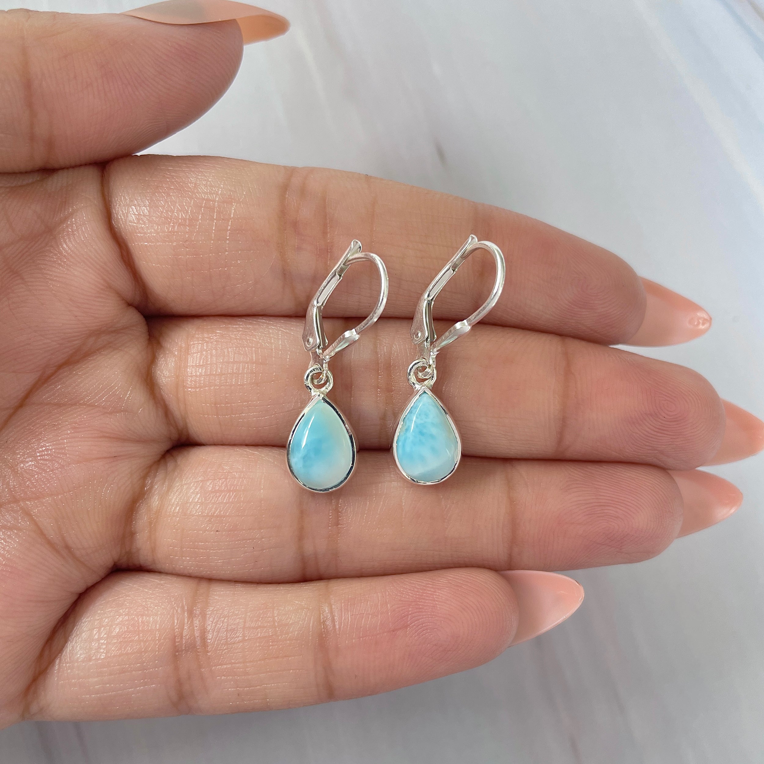 Larimar Earring-(LAR-E-1699.)