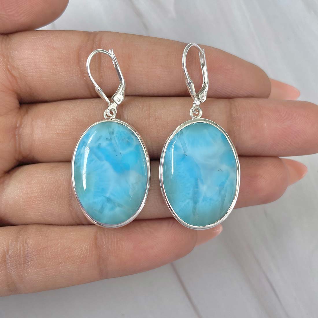 Larimar Earring-(LAR-E-170.)