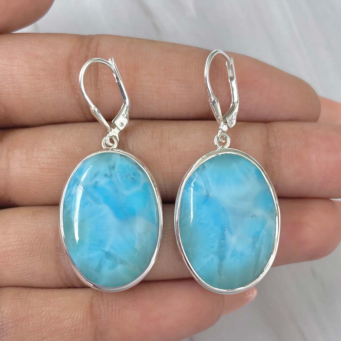 Larimar Earring-(LAR-E-170.)