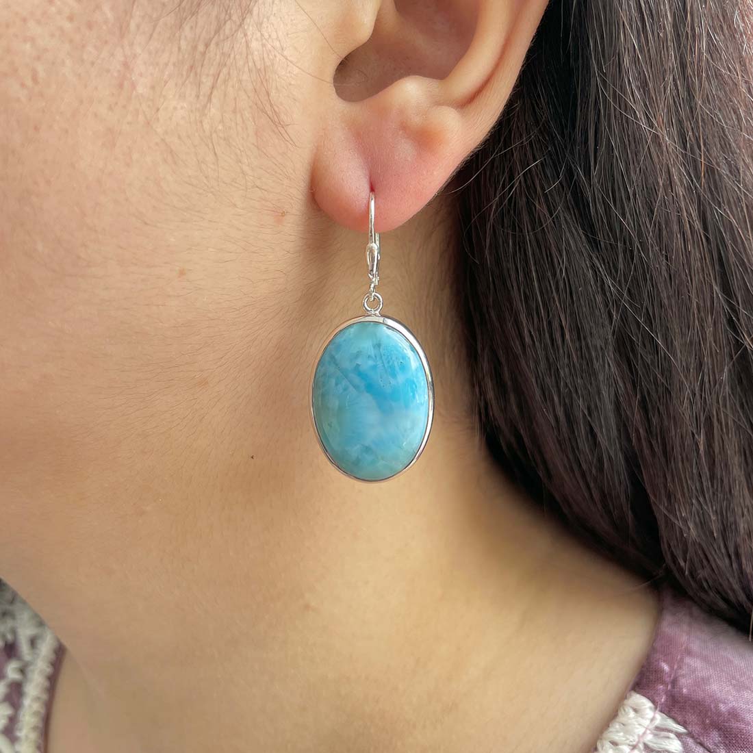 Larimar Earring-(LAR-E-170.)