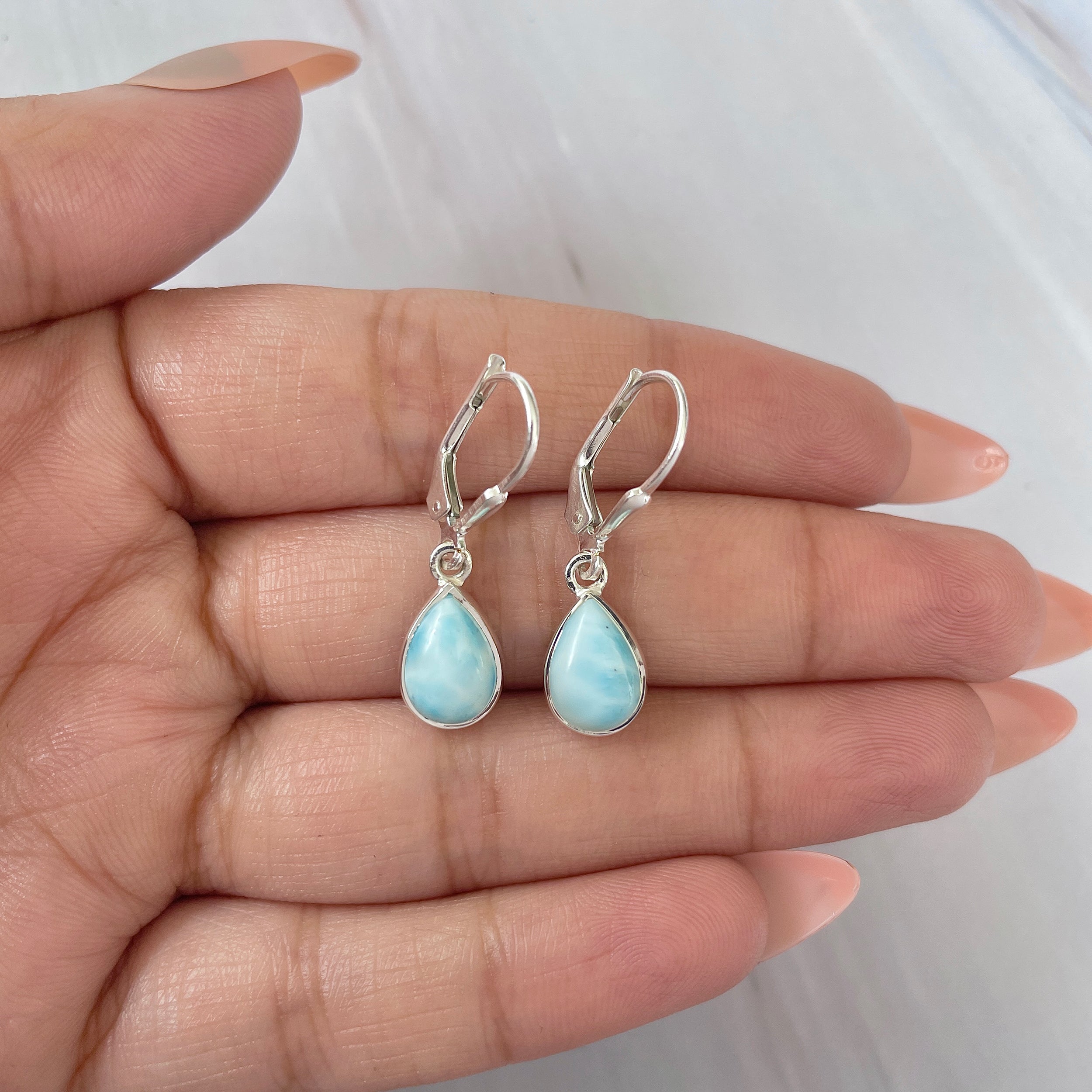 Larimar Earring-(LAR-E-1703.)