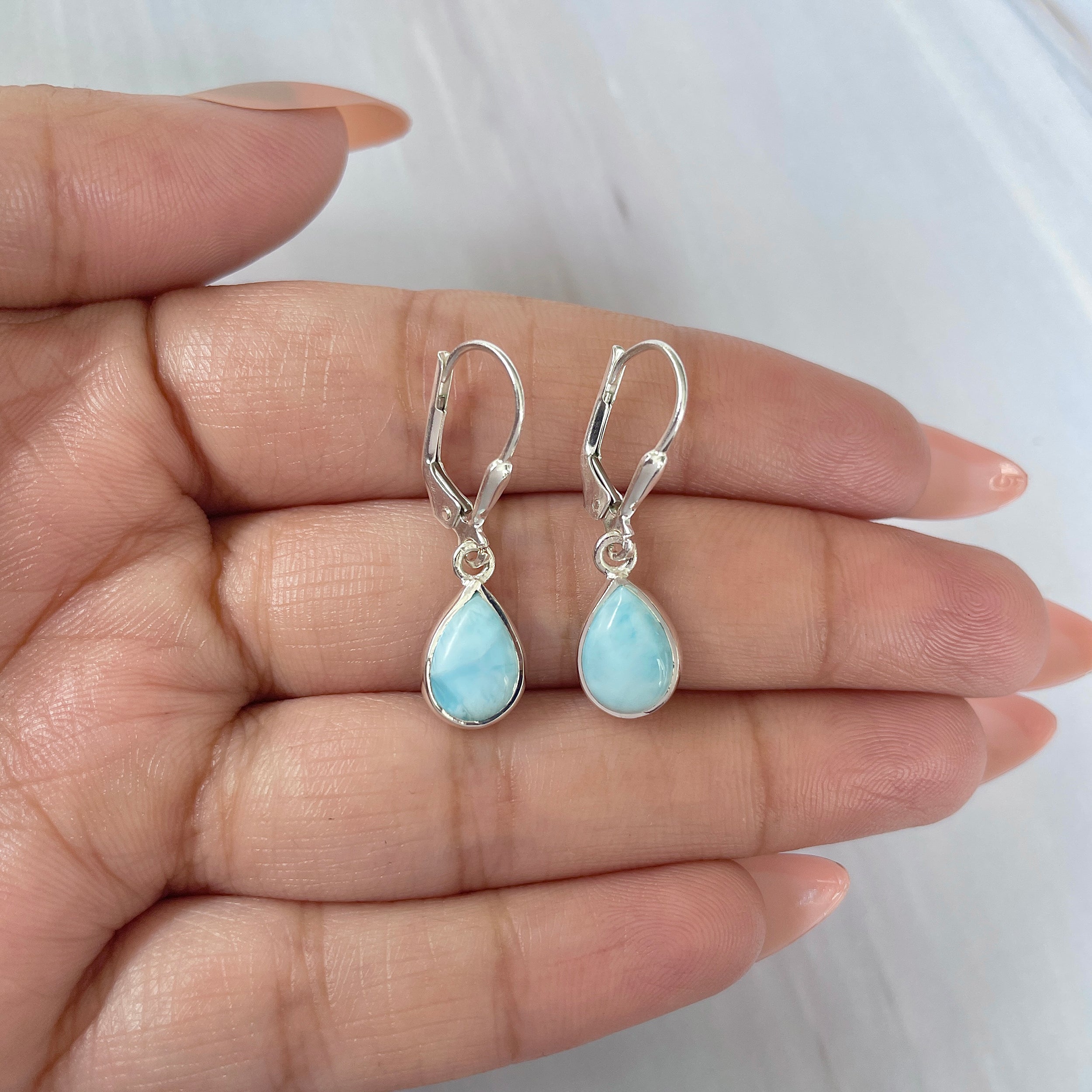 Larimar Earring-(LAR-E-1706.)
