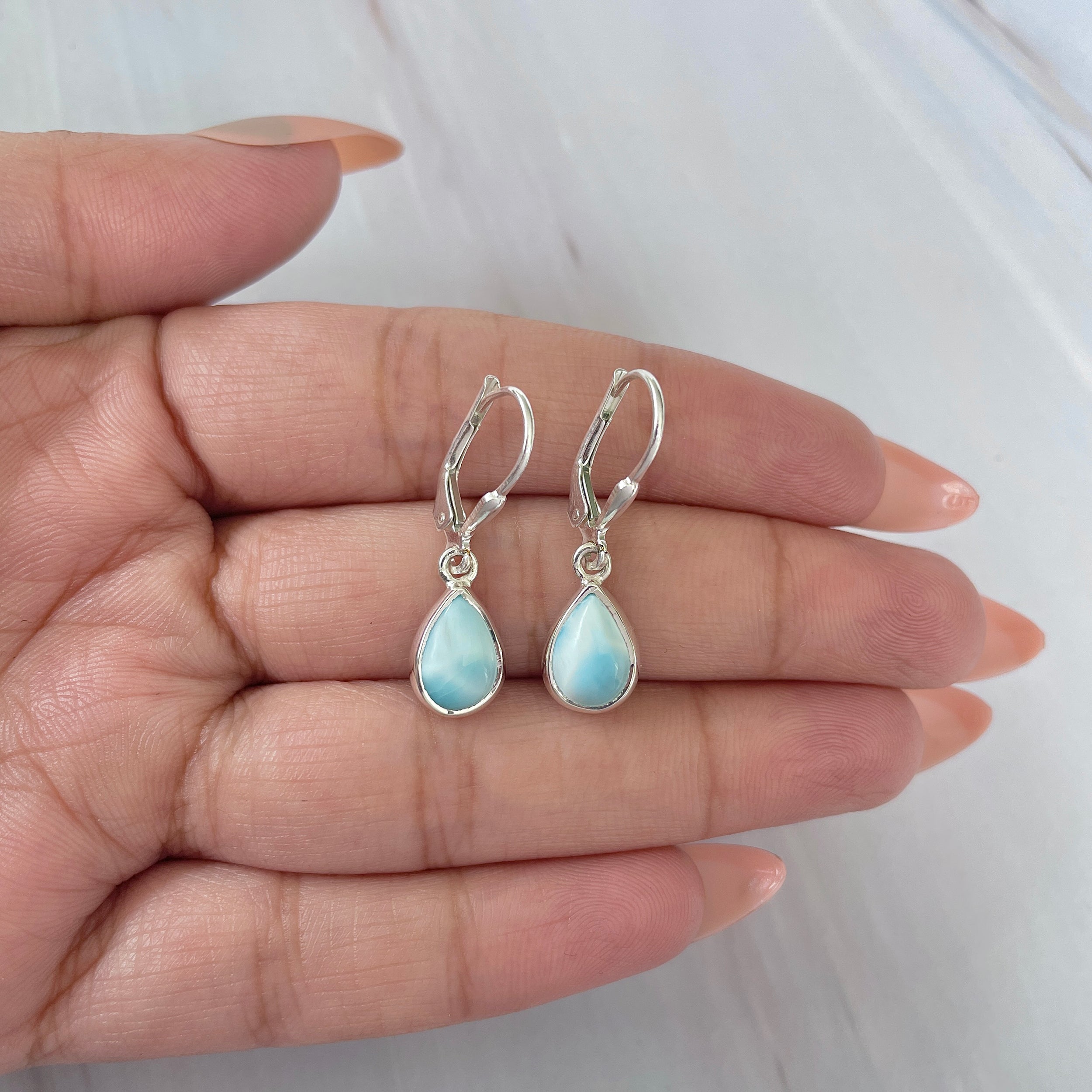 Larimar Earring-(LAR-E-1708.)